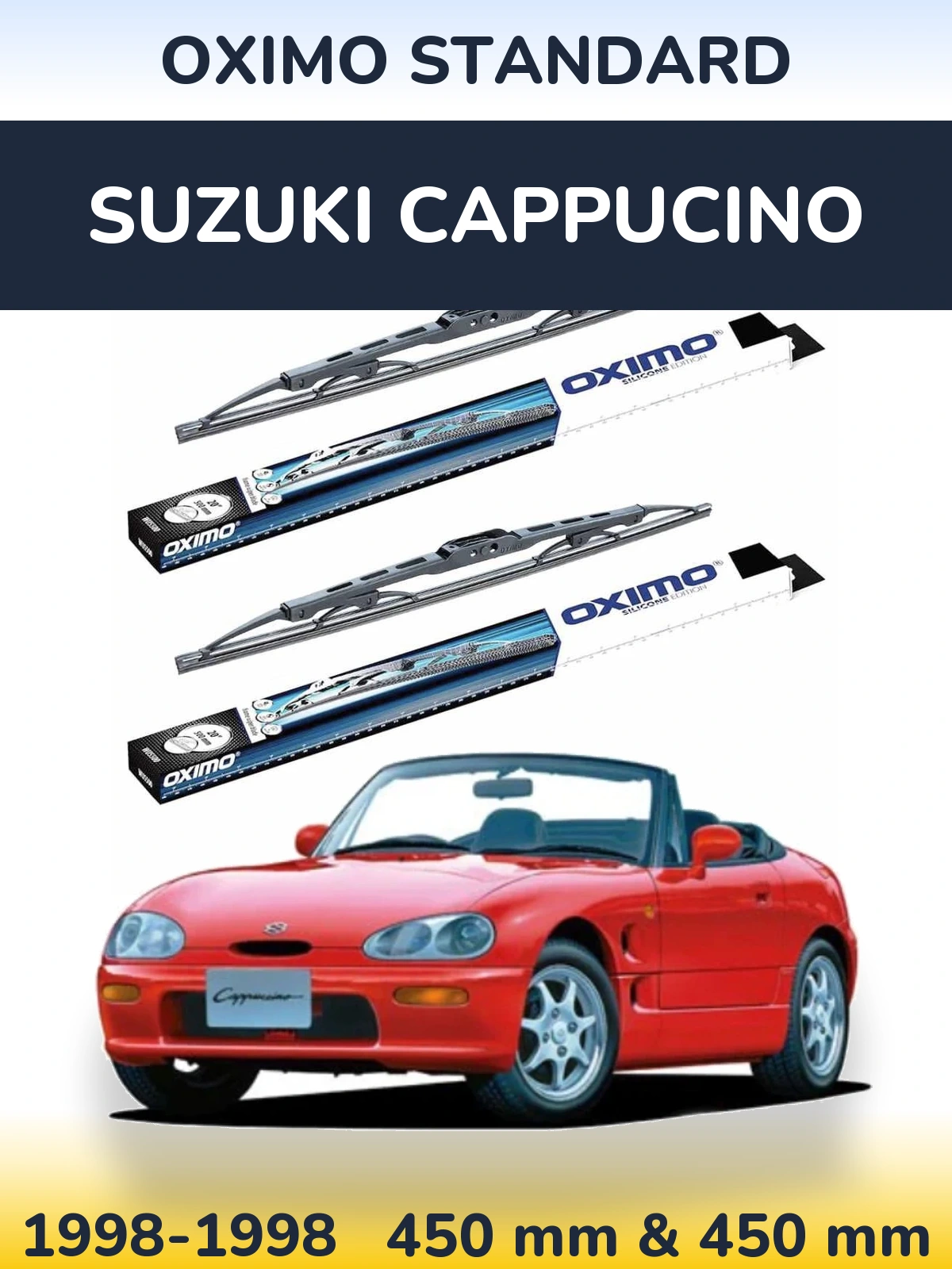 Komplet przednich wycieraczek Oximo Standard 450 & 450 mm do Suzuki Cappucino 1998-1998