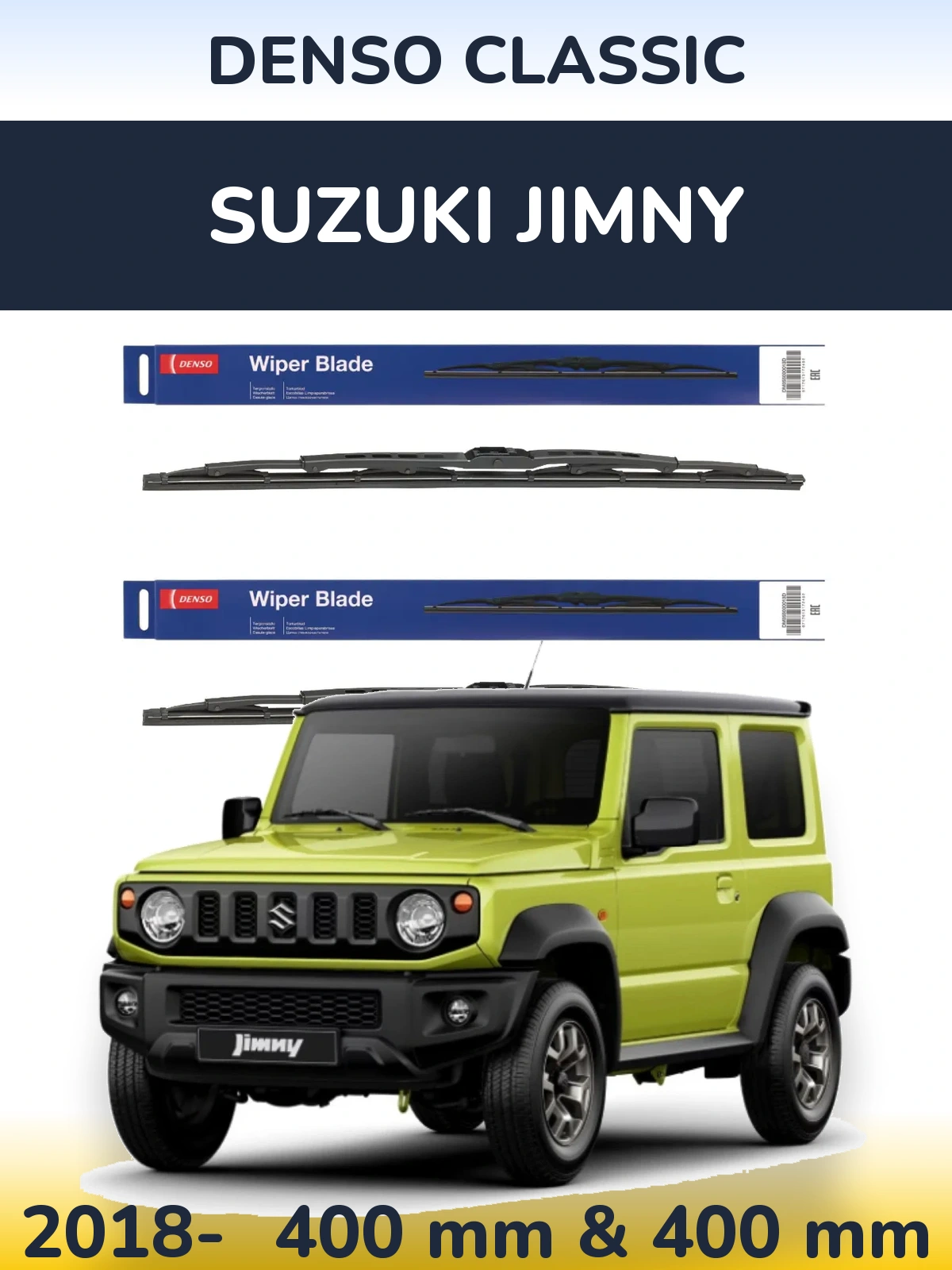 Komplet przednich wycieraczek Denso Classic 400 & 400 mm do Suzuki Jimny 2018-2026