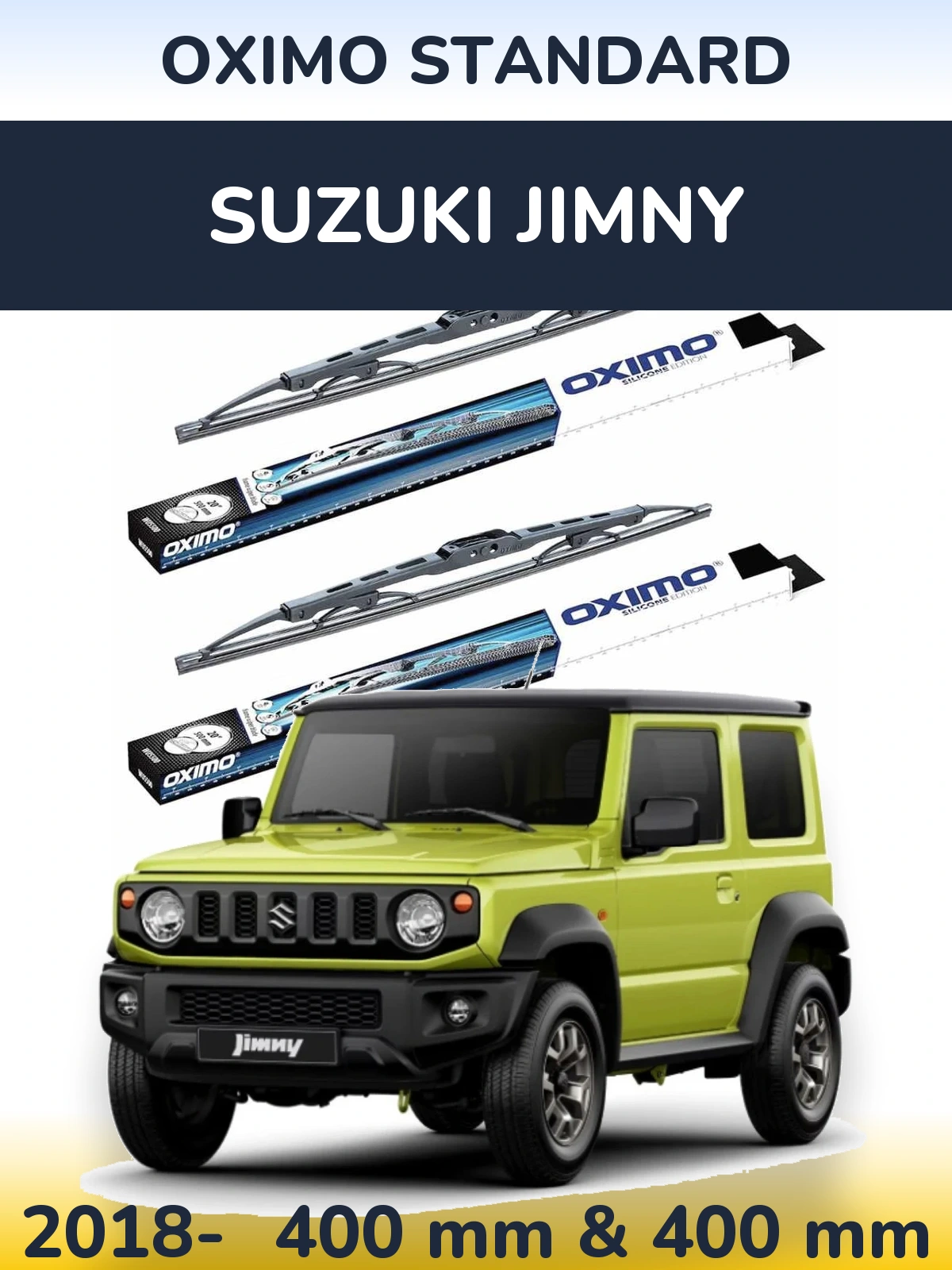 Комплект передних дворников Oximo Standard 400 & 400 мм для Suzuki Jimny 2018-2026