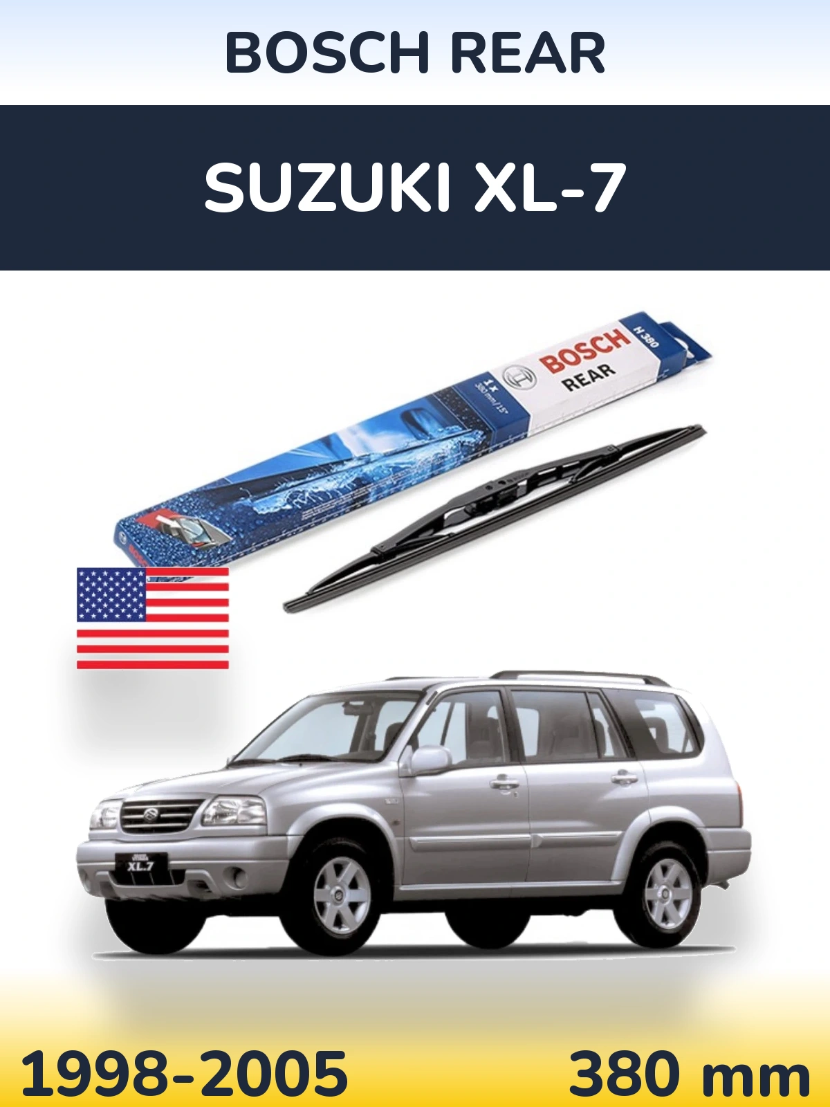 Tylna wycieraczka BOSCH Rear 380 mm do Suzuki XL-7 1998-2005