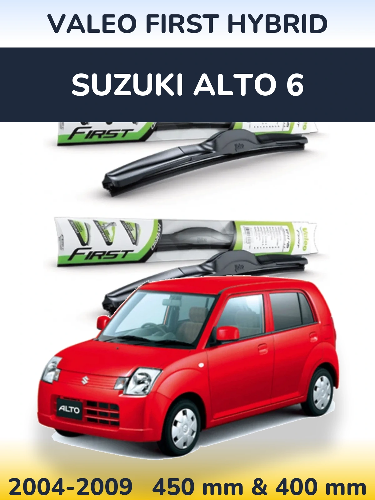 Komplet przednich wycieraczek Valeo First Hybrid 450 & 400 mm do Suzuki Alto 6 2004-2009