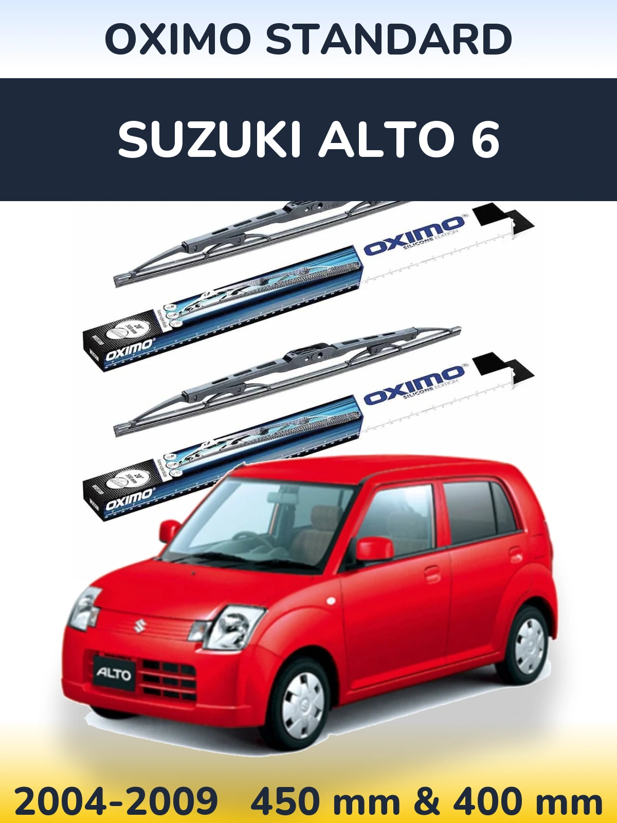 Комплект передних дворников Oximo Standard 450 & 400 мм для Suzuki Alto 6 2004-2009