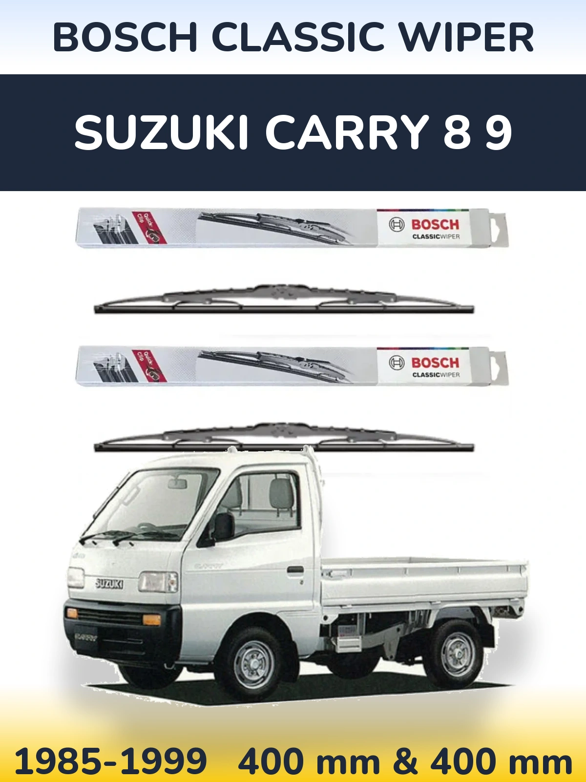 Komplet przednich wycieraczek BOSCH Classic Wiper 400 & 400 mm do Suzuki Carry 8 9 1985-1999