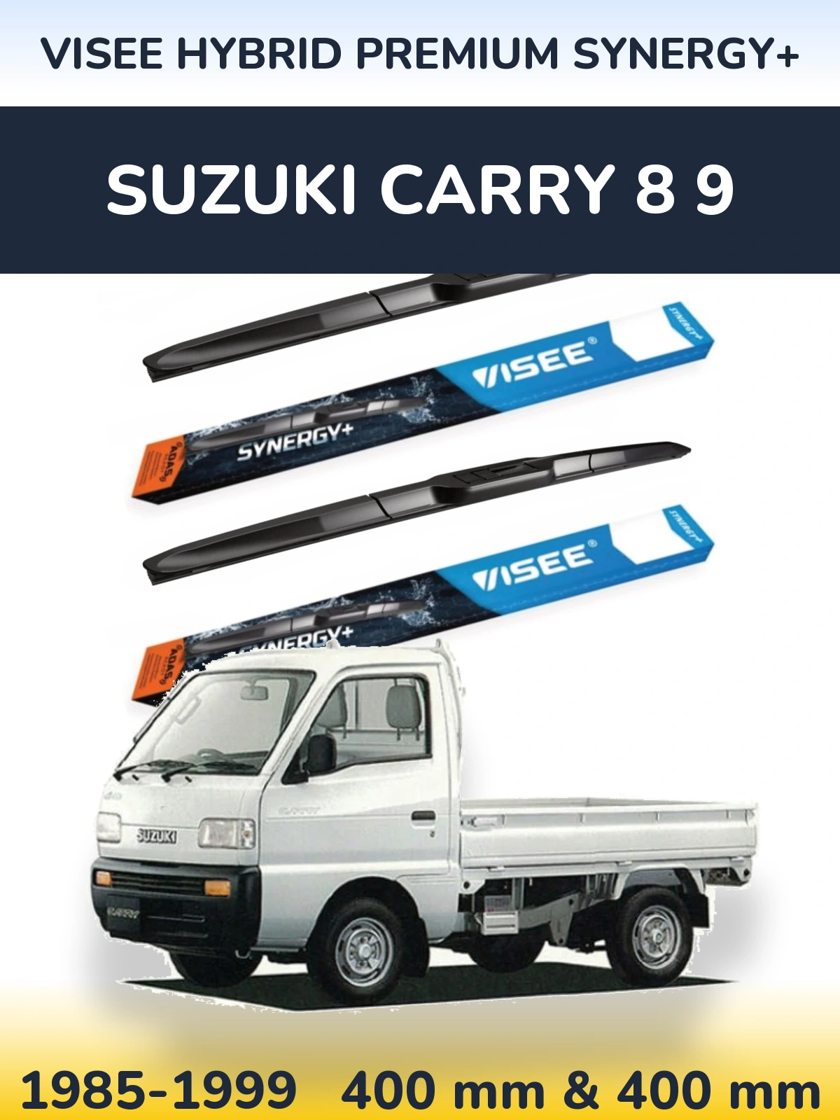 Komplet przednich wycieraczek VISEE HYBRID PREMIUM SYNERGY+ 400 & 400 mm do Suzuki Carry 8 9 1985-1999