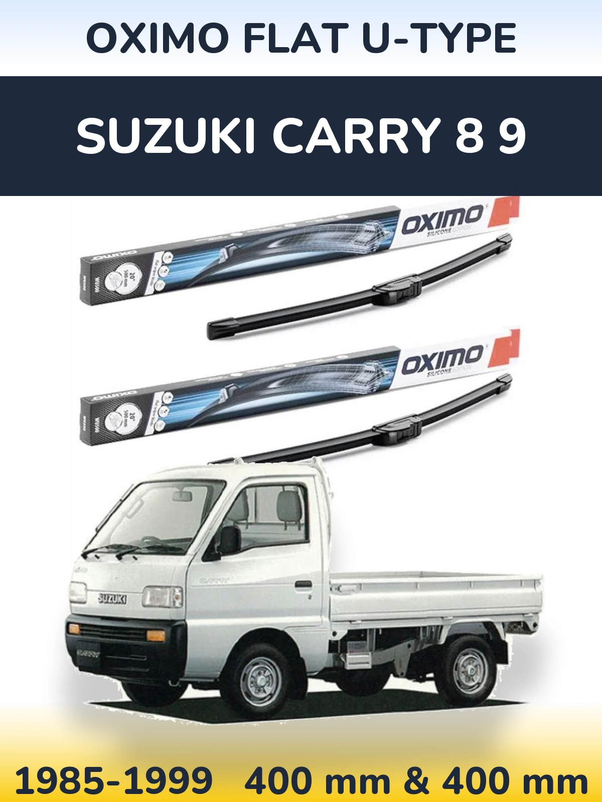 Komplet przednich wycieraczek Oximo Flat U-type 400 & 400 mm do Suzuki Carry 8 9 1985-1999
