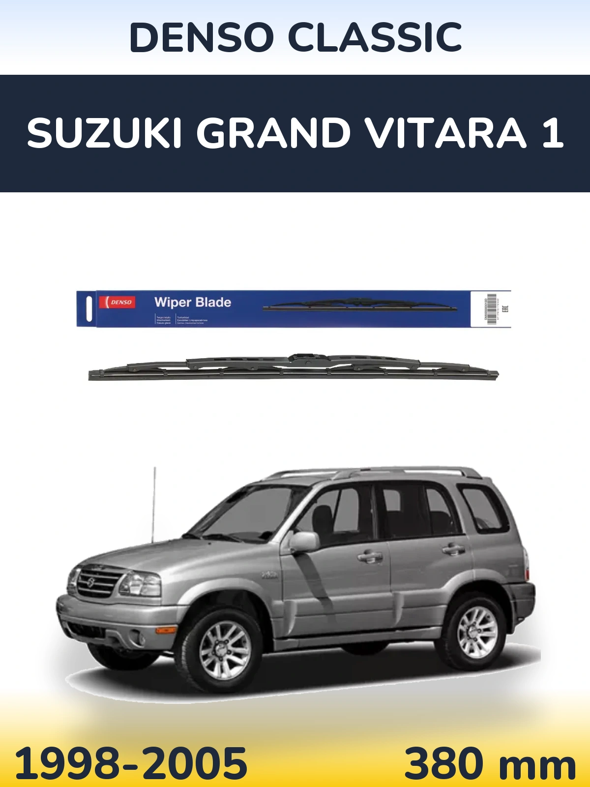 Tylna wycieraczka Denso Classic 380 mm do Suzuki Grand Vitara 1 1998-2005