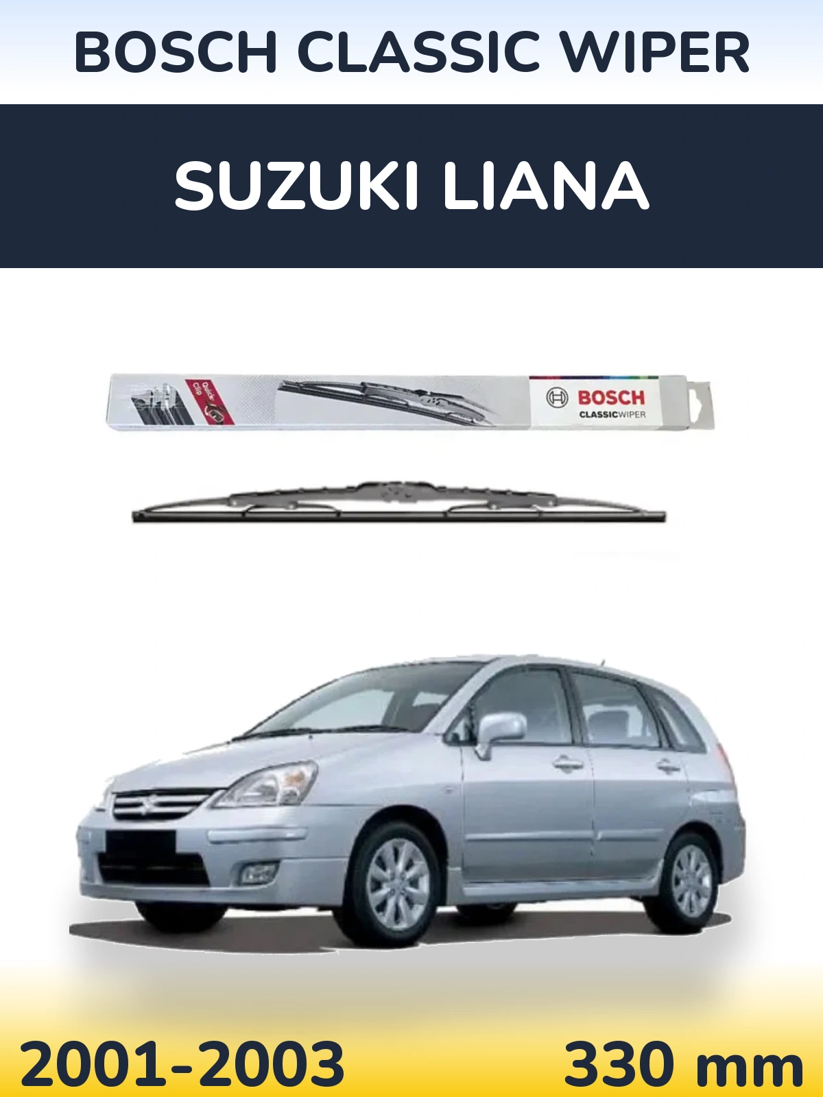Rear wiper blade BOSCH Classic Wiper 340 mm for Suzuki Liana 2001-2003