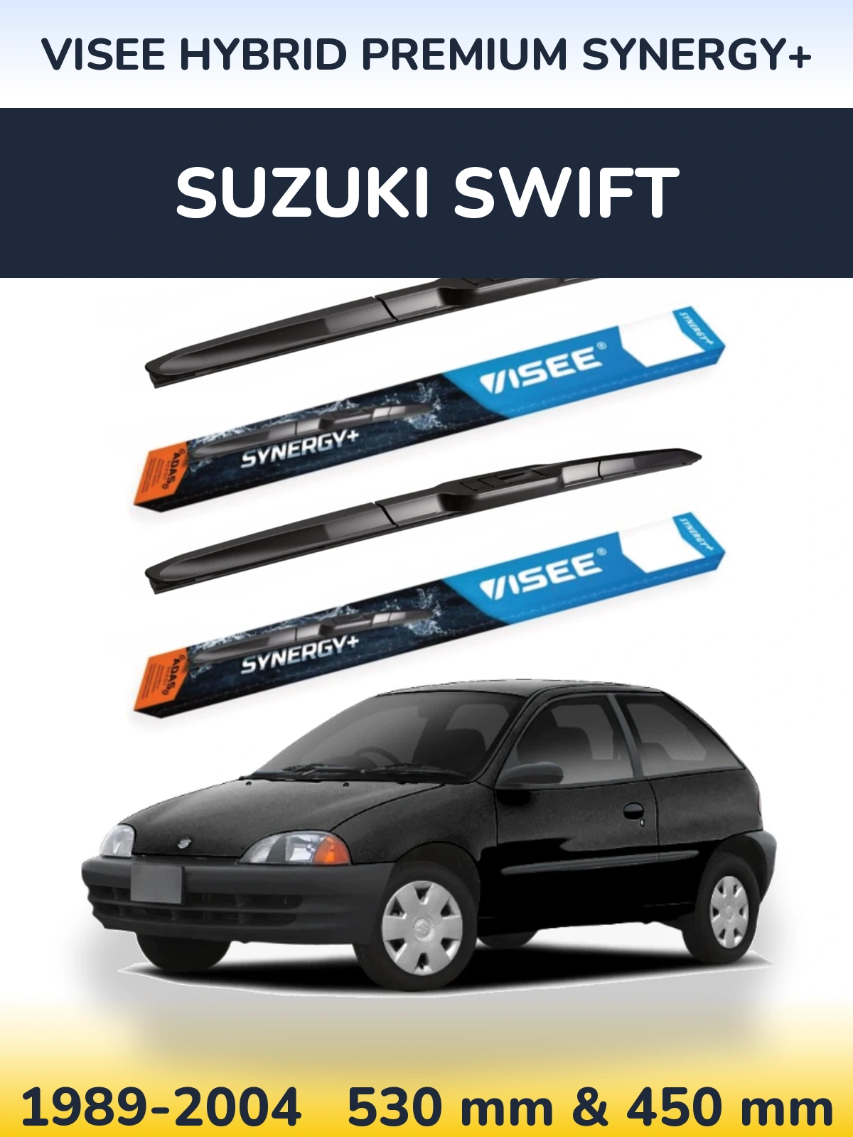 Комплект передних дворников VISEE HYBRID PREMIUM SYNERGY+ 530 & 450 мм для Suzuki Swift 1989-2004