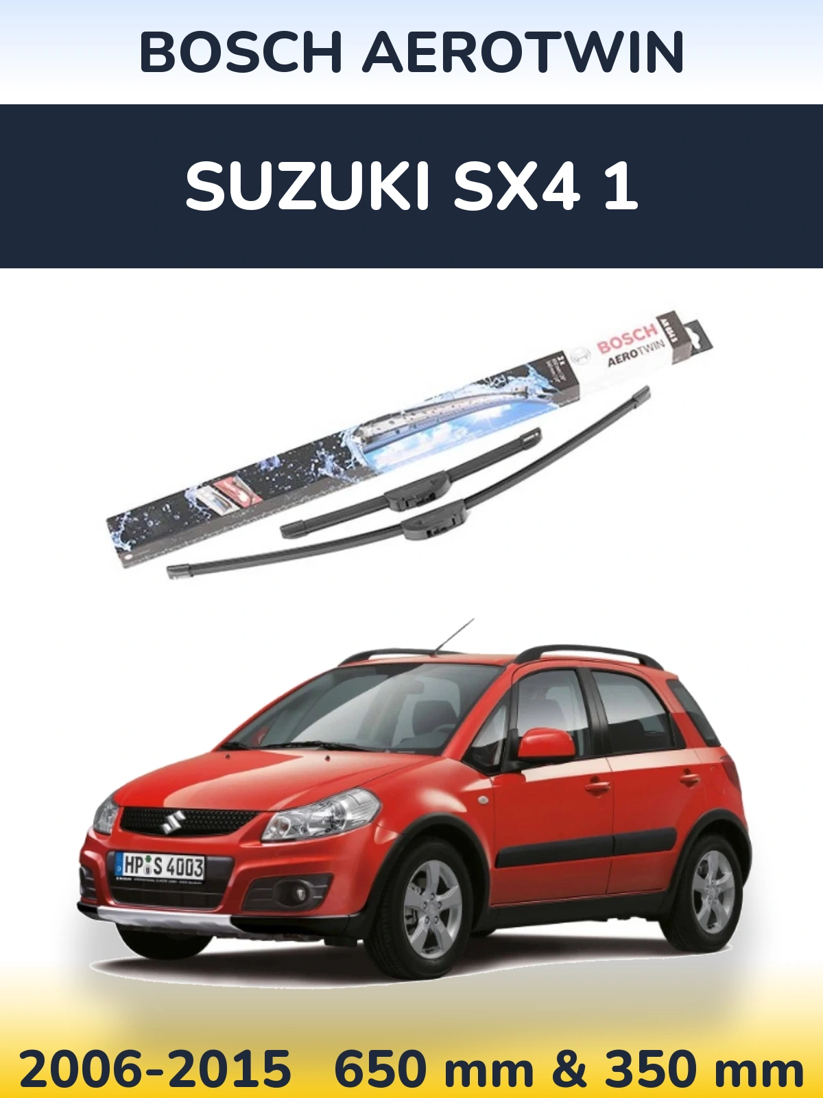 Комплект передних дворников BOSCH AeroTwin 650 & 350 мм для Suzuki SX4 1 2006-2015