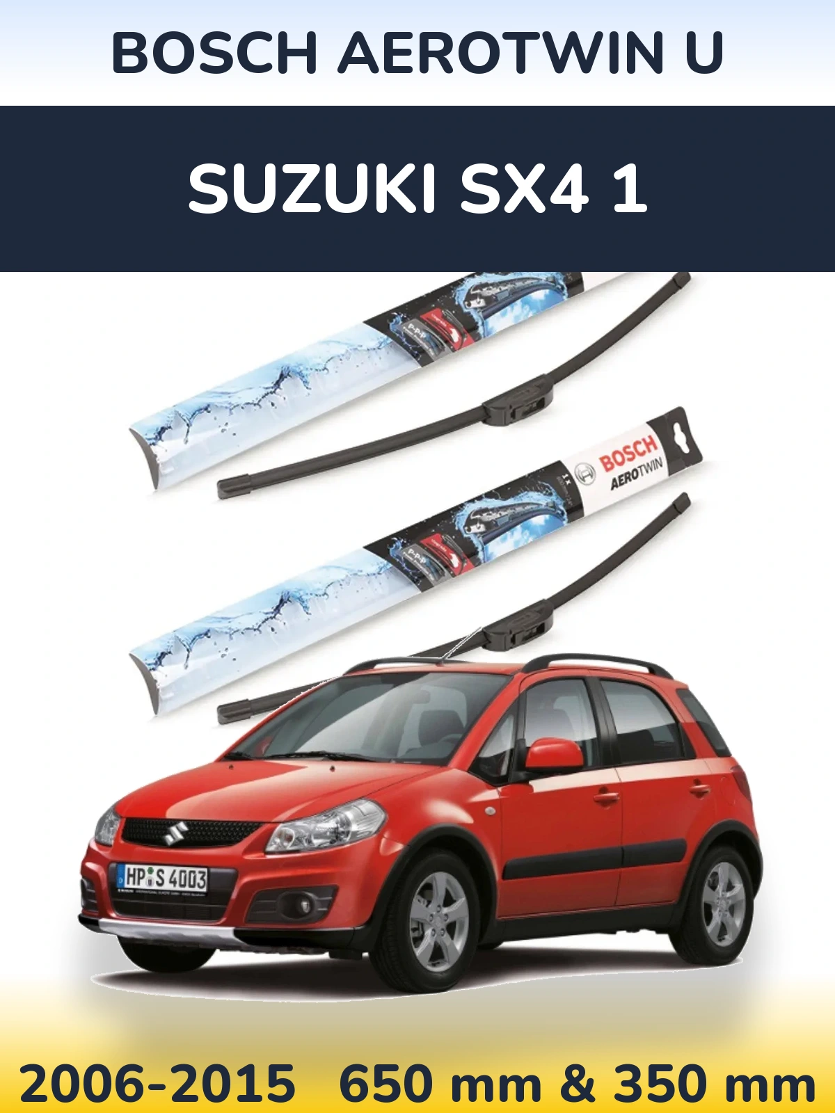 Комплект передних дворников BOSCH AeroTwin U 650 & 350 мм для Suzuki SX4 1 2006-2015