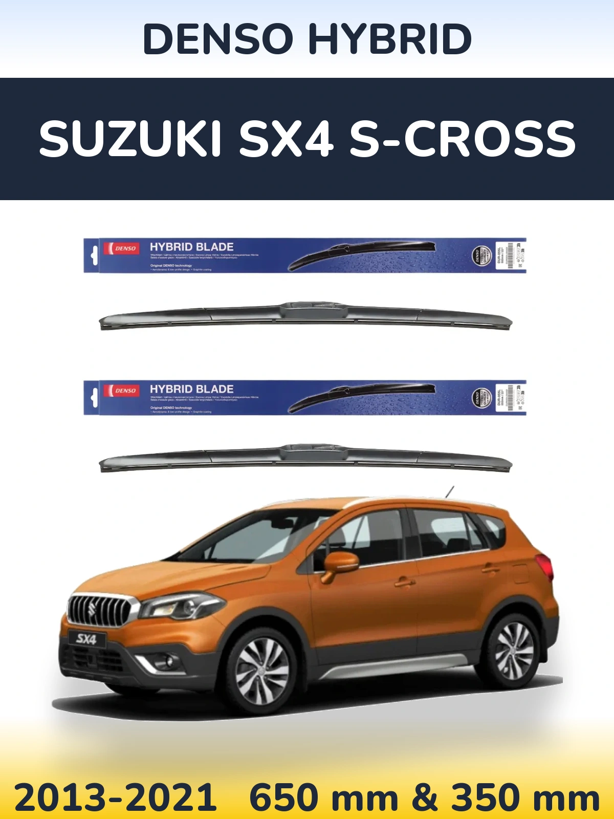 Komplet przednich wycieraczek Denso Hybrid 650 & 350 mm do Suzuki SX4 S-Cross 2013-2021
