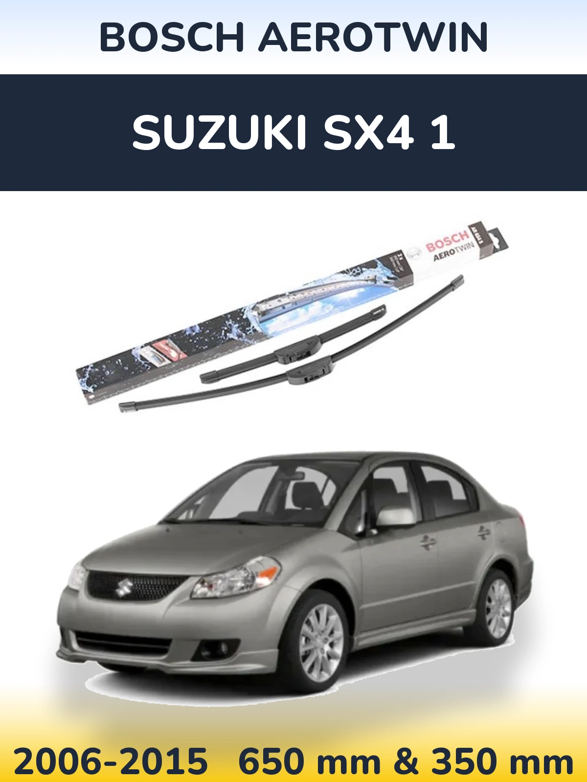 Komplet przednich wycieraczek BOSCH AeroTwin 650 & 350 mm do Suzuki SX4 1 2006-2015