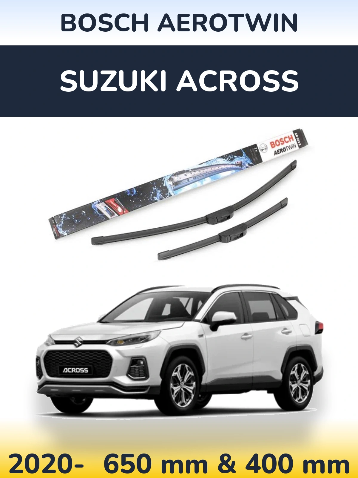 Komplet przednich wycieraczek BOSCH AeroTwin 650 & 400 mm do Suzuki Across 2020-2026