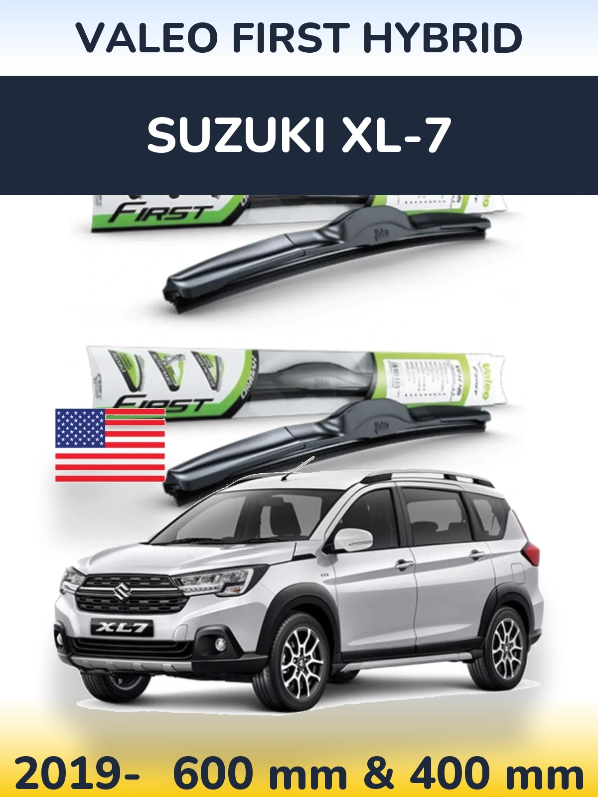 Komplet przednich wycieraczek Valeo First Hybrid 600 & 400 mm do Suzuki XL-7 2019-2026