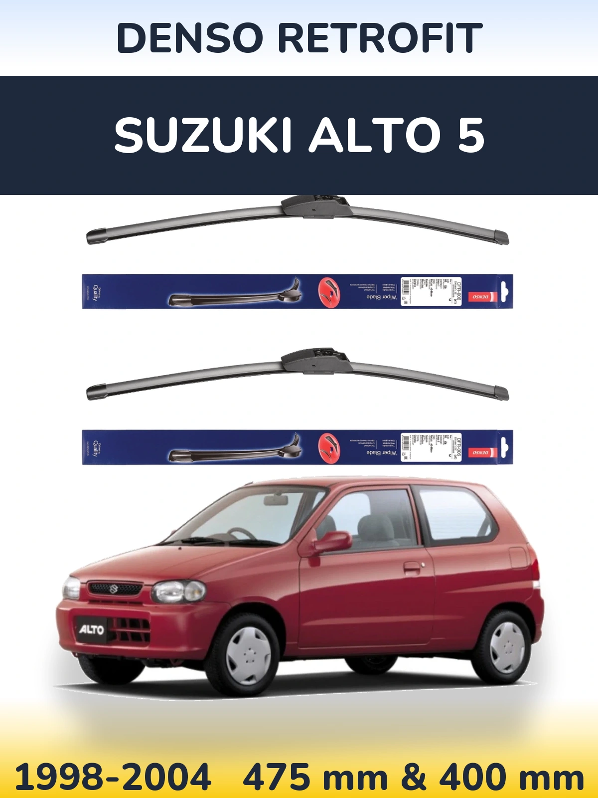 Комплект передних дворников Denso Retrofit 475 & 400 мм для Suzuki Alto 5 1998-2004