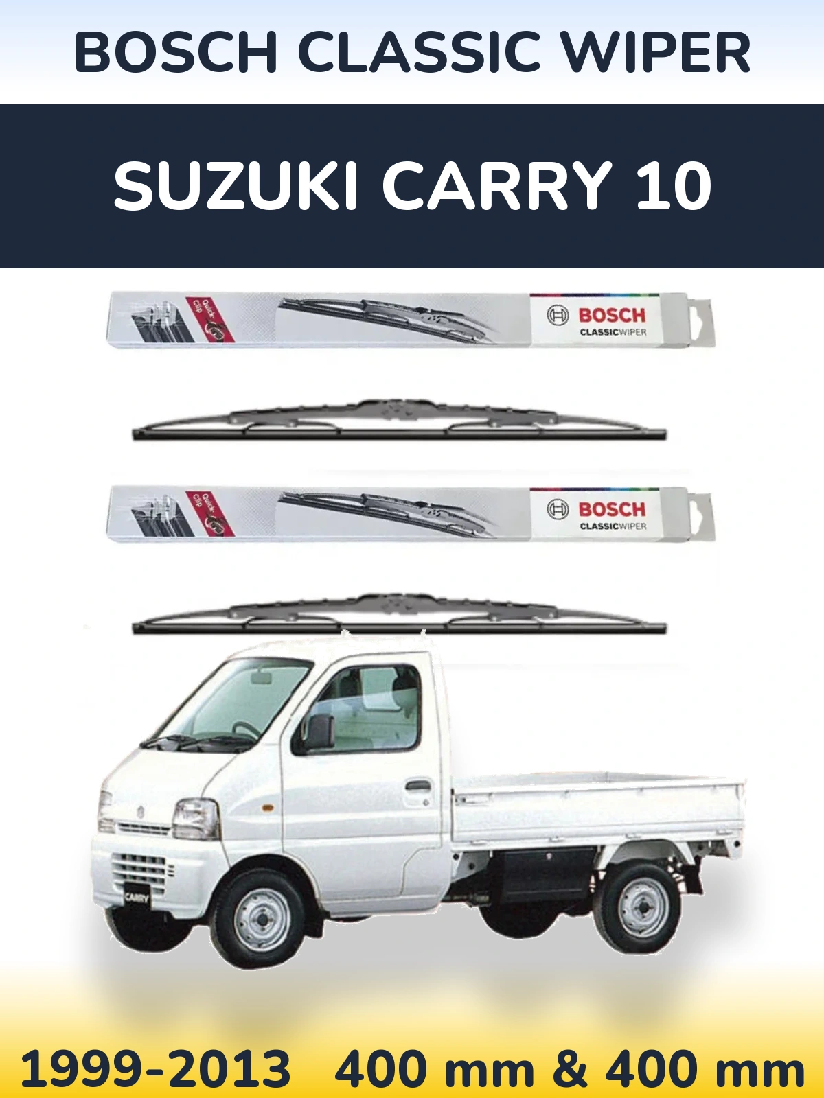 Komplet przednich wycieraczek BOSCH Classic Wiper 400 & 400 mm do Suzuki Carry 10 1999-2013