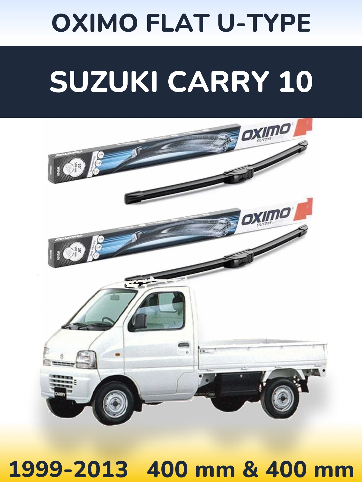 Комплект передних дворников Oximo Flat U-type 400 & 400 мм для Suzuki Carry 10 1999-2013