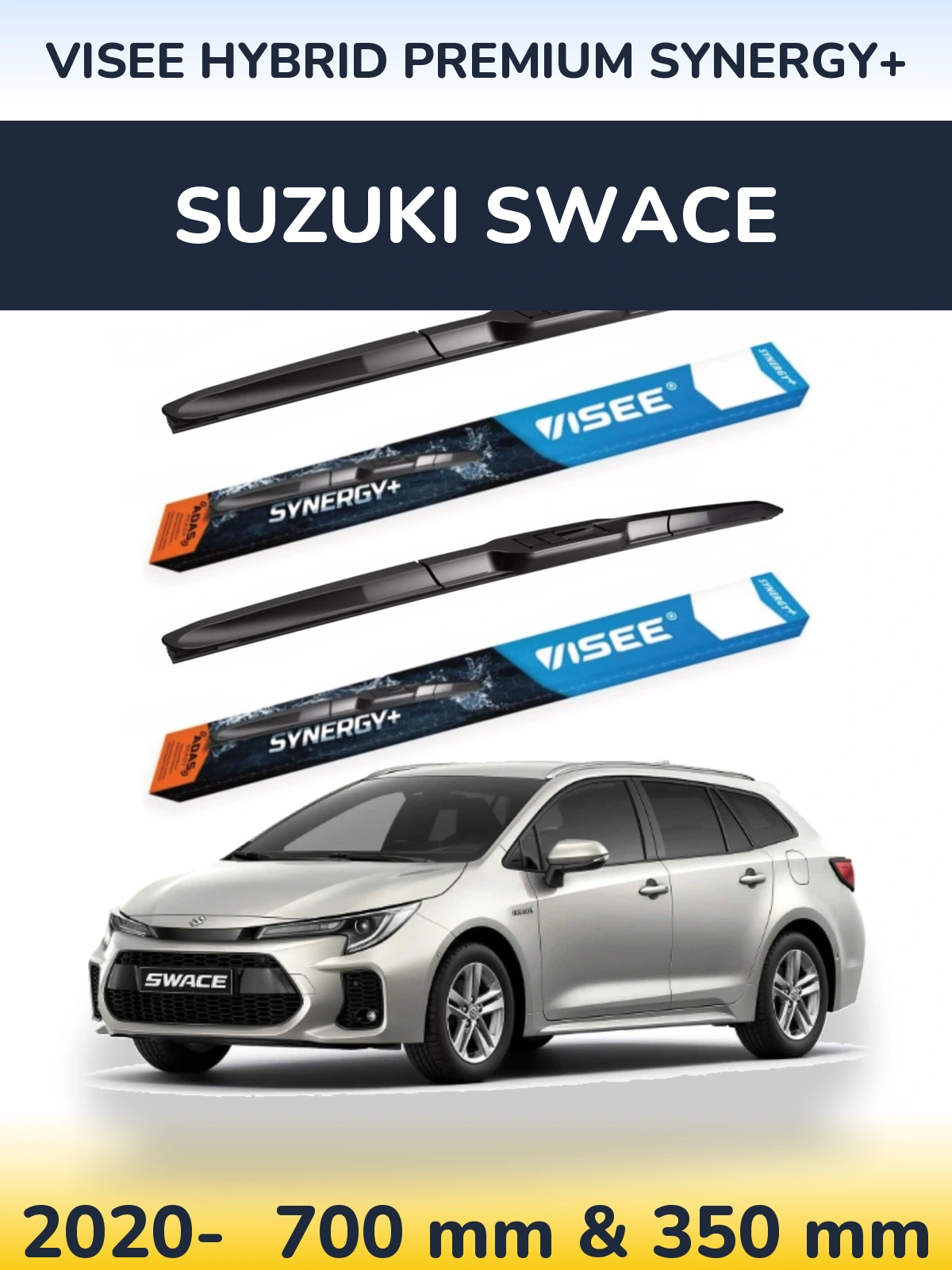 Комплект передних дворников VISEE HYBRID PREMIUM SYNERGY+ 700 & 350 мм для Suzuki Swace 2020-2026