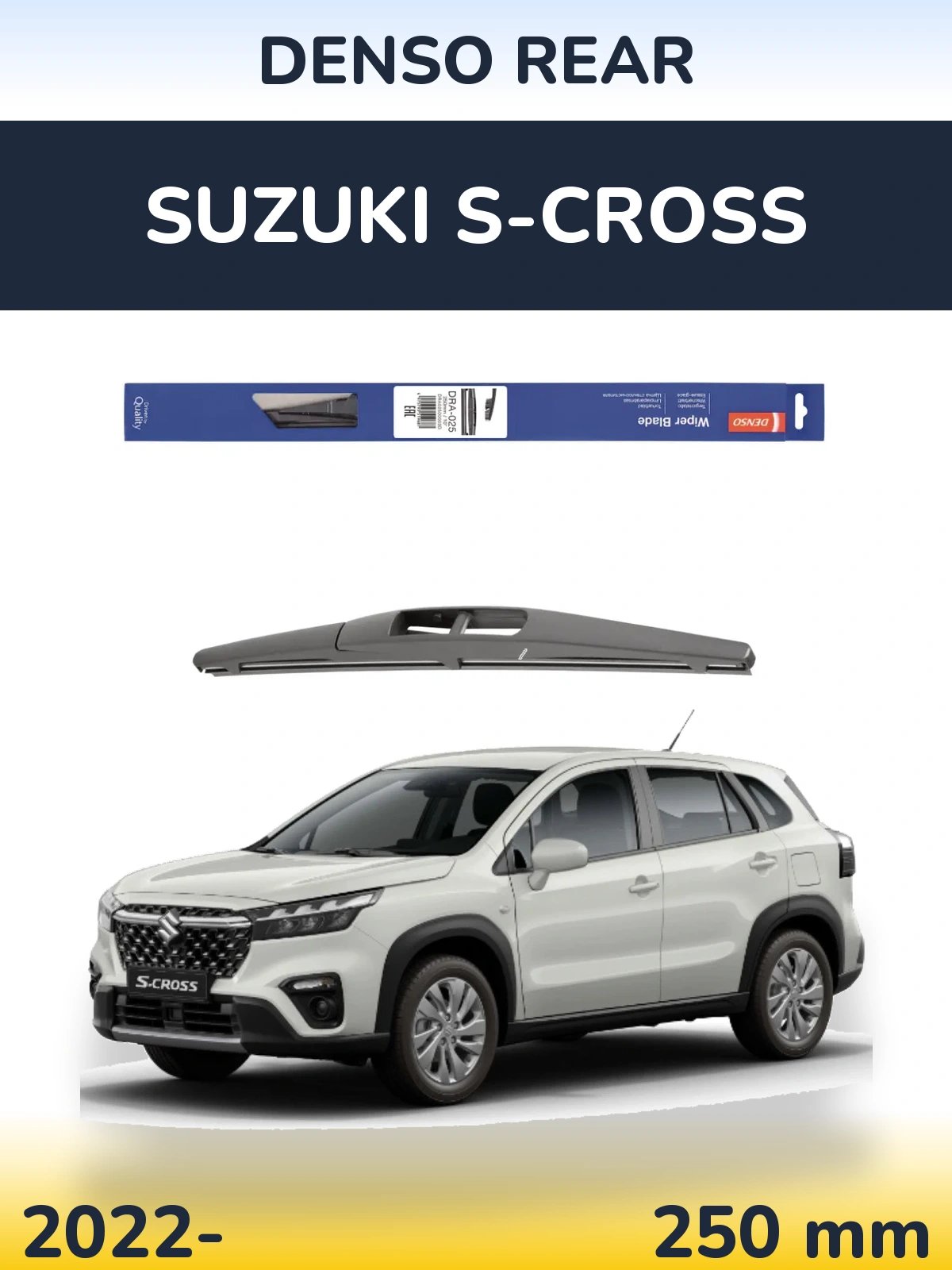 Rear wiper blade Denso Rear 250 mm for Suzuki S-Cross 2022-2026