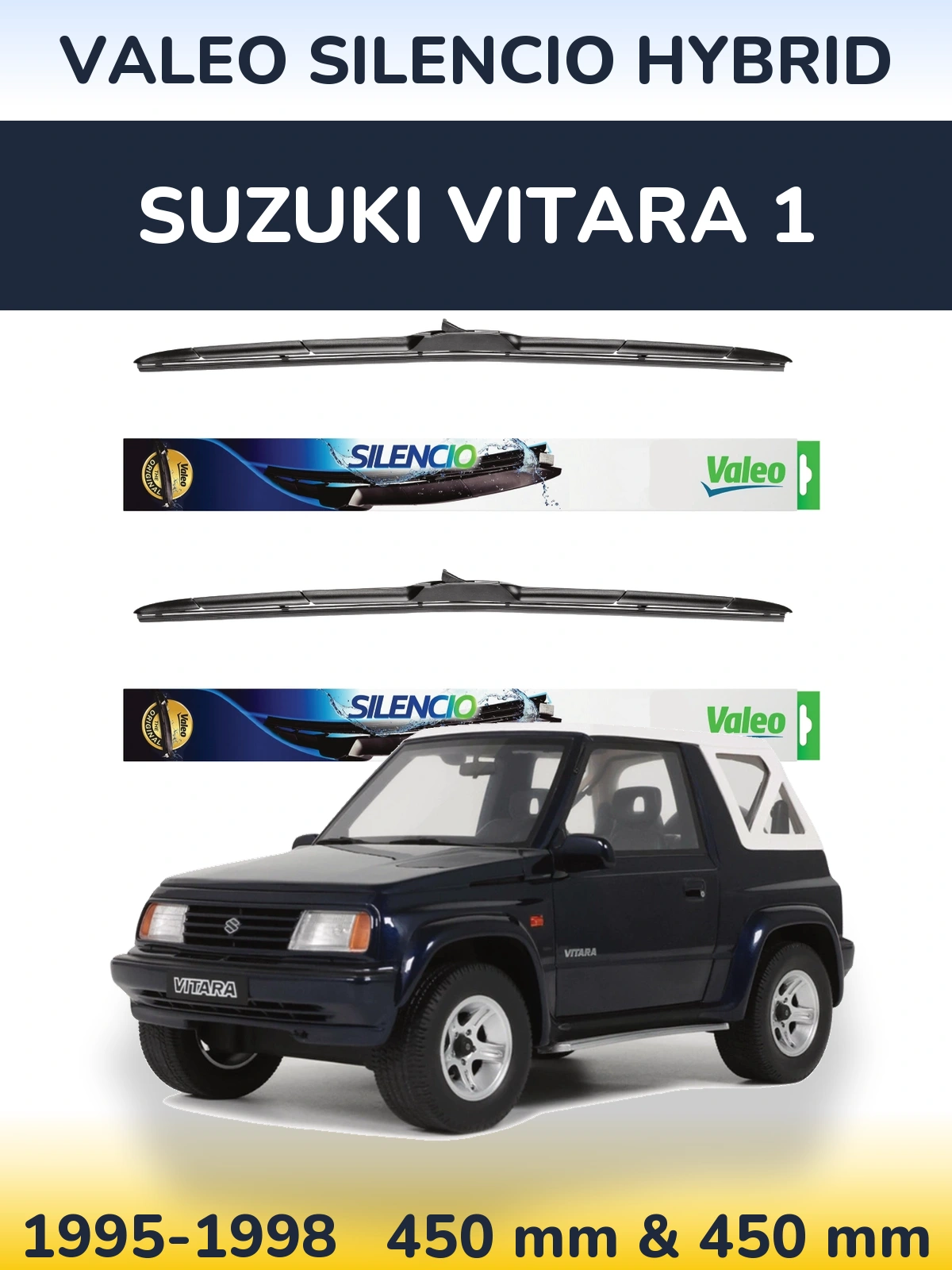 Комплект передних дворников Valeo Silencio Hybrid 450 & 450 мм для Suzuki Vitara 1 1995-1998