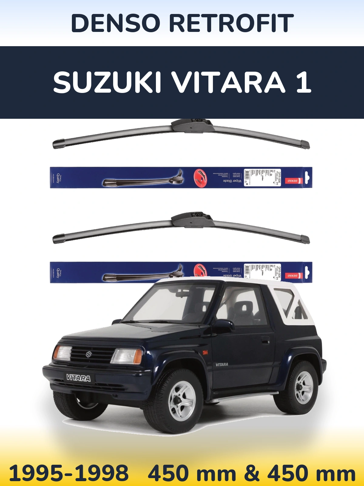Комплект передних дворников Denso Retrofit 450 & 450 мм для Suzuki Vitara 1 1995-1998