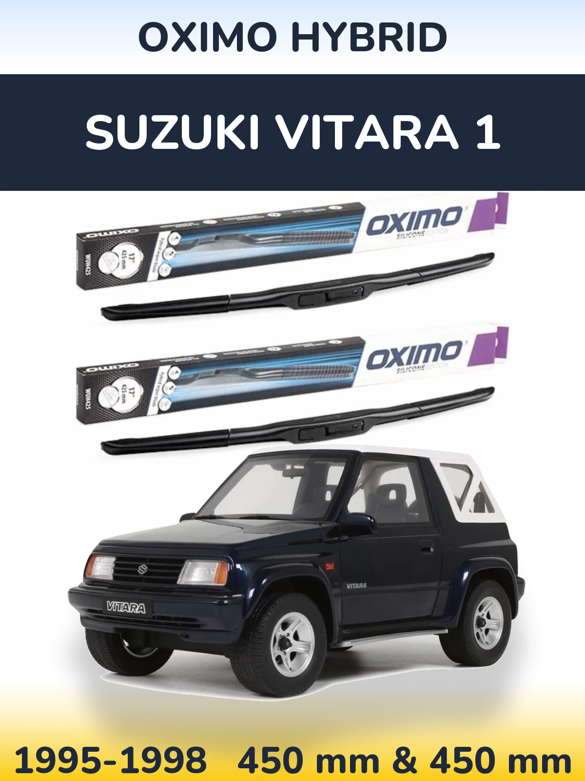 Комплект передних дворников Oximo Hybrid 450 & 450 мм для Suzuki Vitara 1 1995-1998