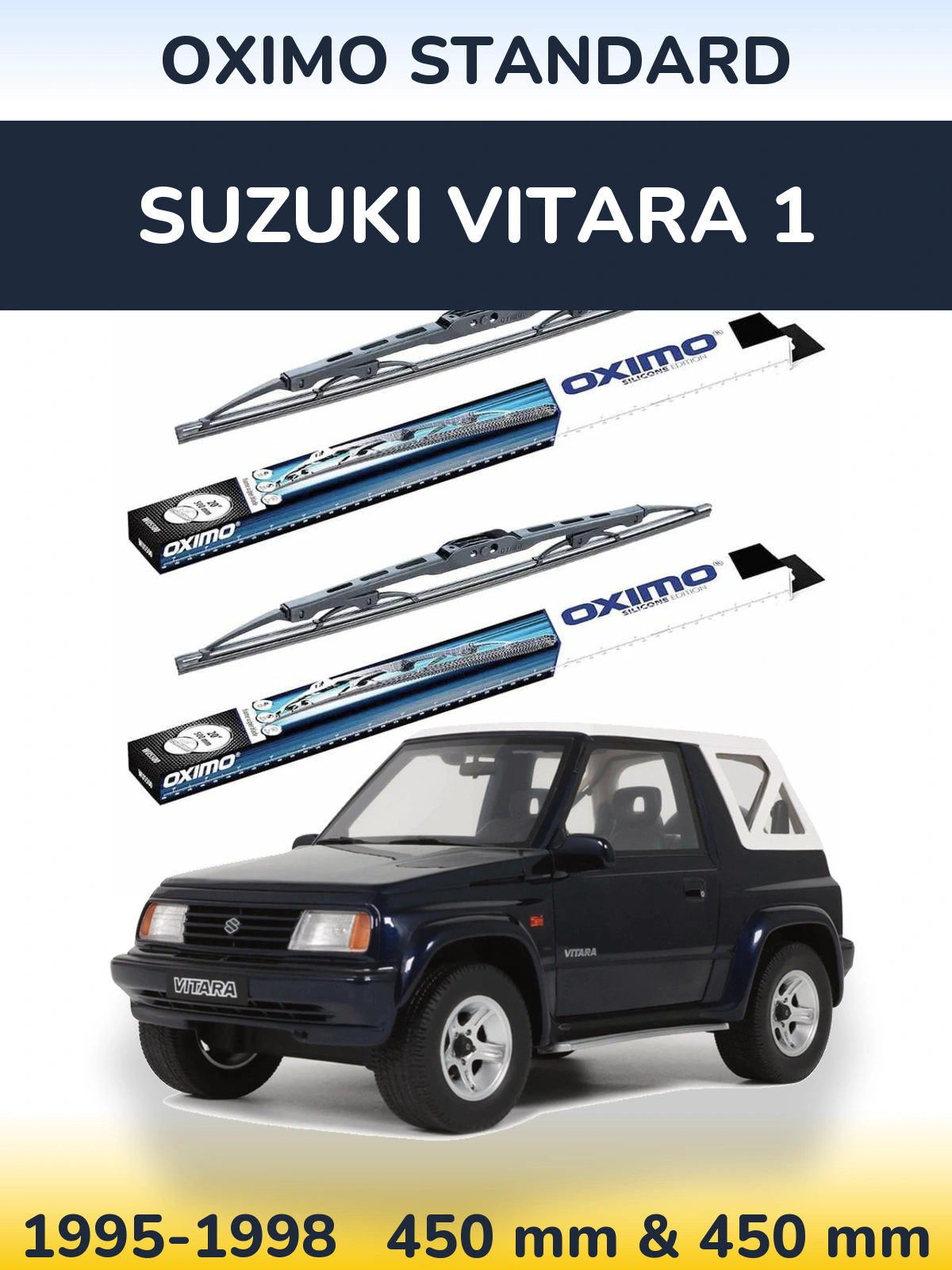 Комплект передних дворников Oximo Standard 450 & 450 мм для Suzuki Vitara 1 1995-1998