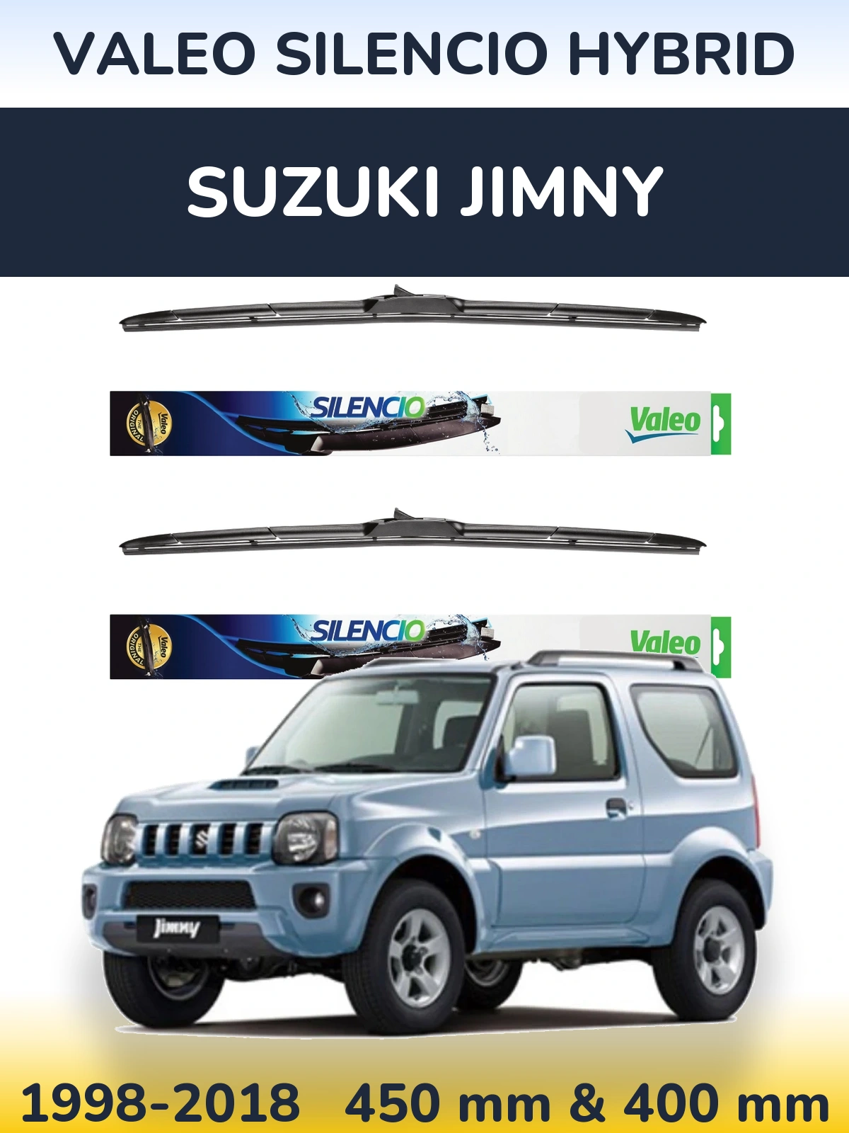 Комплект передних дворников Valeo Silencio Hybrid 450 & 400 мм для Suzuki Jimny 1998-2018