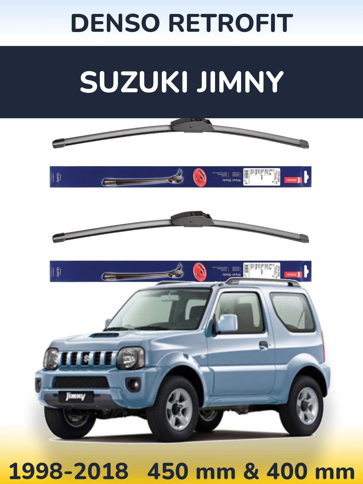 Комплект передних дворников Denso Retrofit 450 & 400 мм для Suzuki Jimny 1998-2018