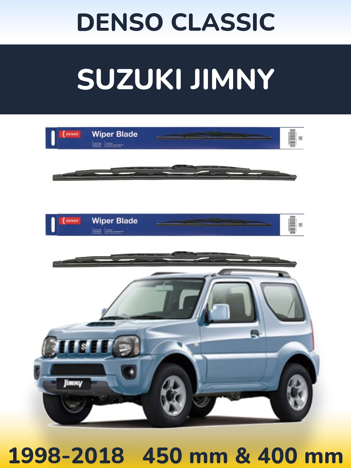 Komplet przednich wycieraczek Denso Classic 450 & 400 mm do Suzuki Jimny 1998-2018