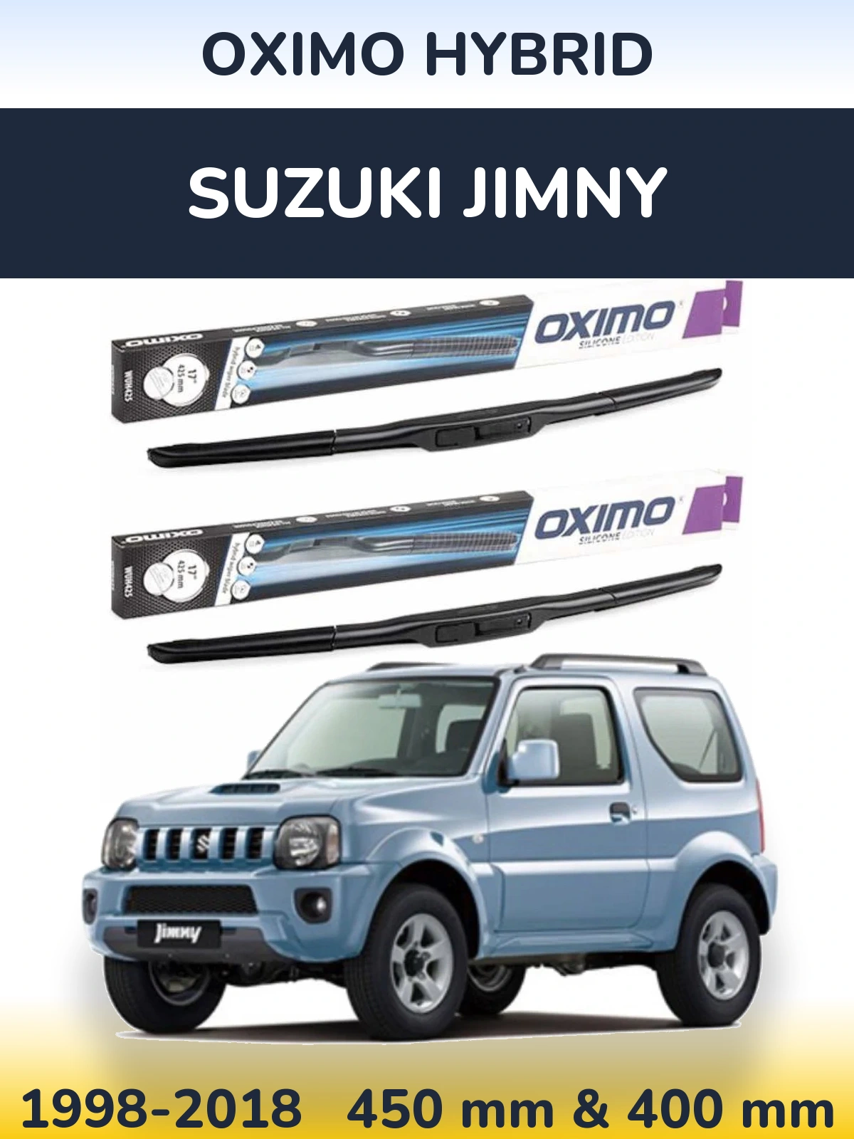 Комплект передних дворников Oximo Hybrid 450 & 400 мм для Suzuki Jimny 1998-2018