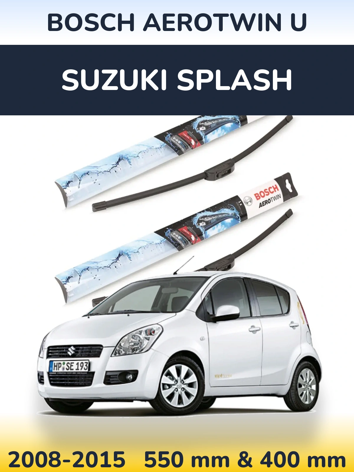Комплект передних дворников BOSCH AeroTwin U 550 & 400 мм для Suzuki Splash 2008-2015