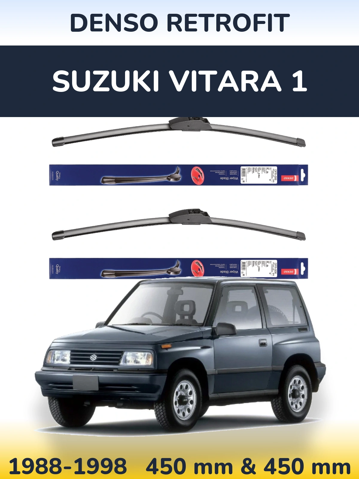 Комплект передних дворников Denso Retrofit 450 & 450 мм для Suzuki Vitara 1 1988-1998