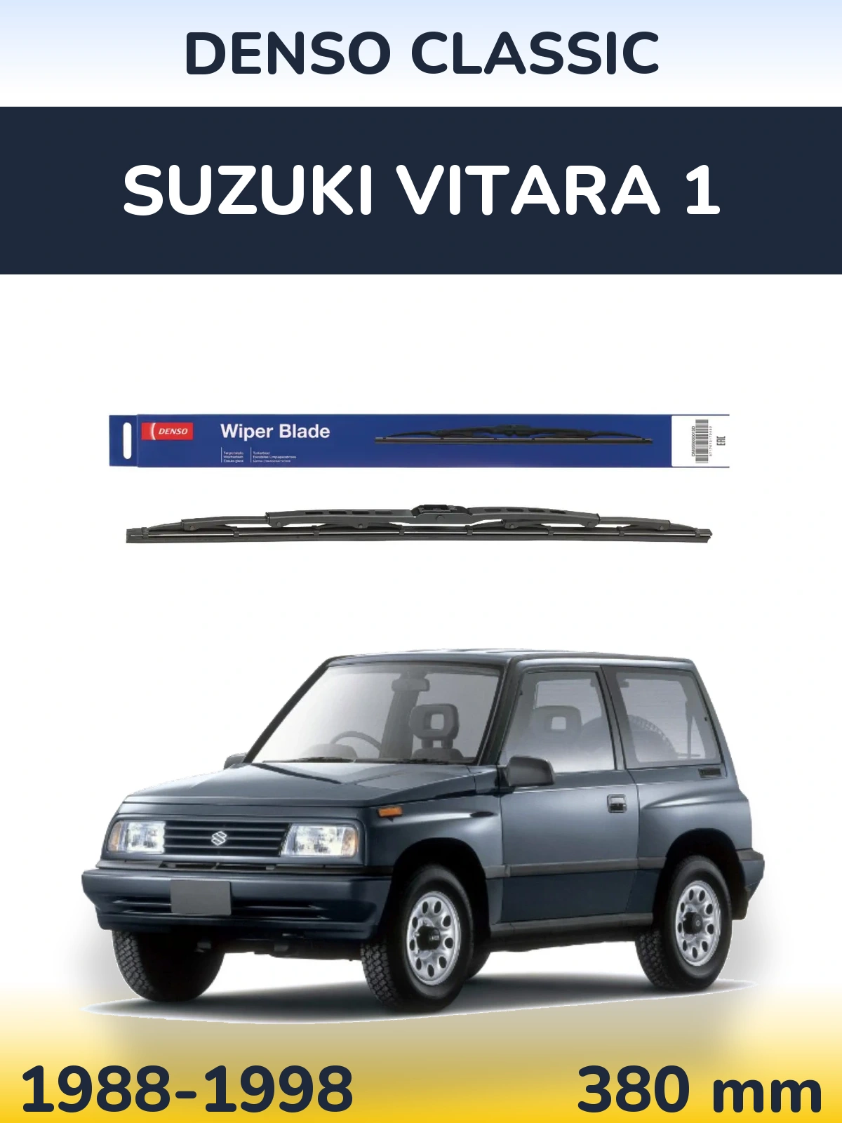 Rear wiper blade Denso Classic 380 mm for Suzuki Vitara 1 1988-1998