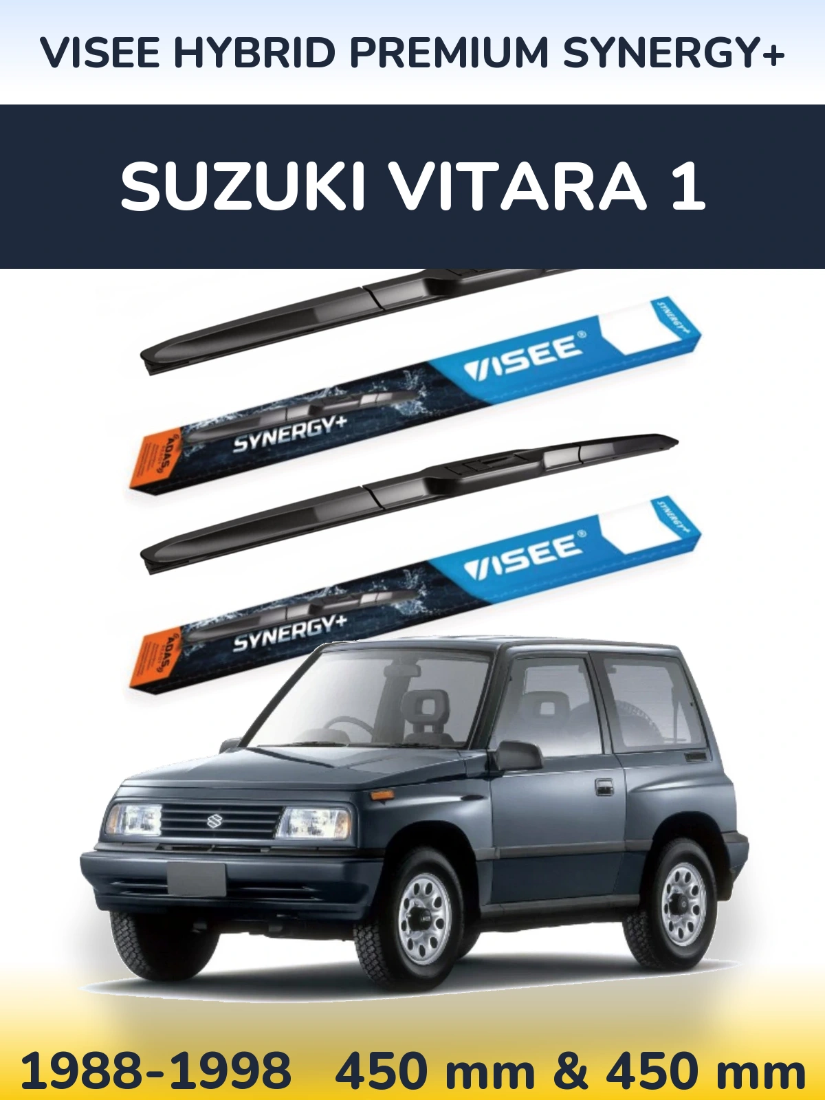 Komplet przednich wycieraczek VISEE HYBRID PREMIUM SYNERGY+ 450 & 450 mm do Suzuki Vitara 1 1988-1998