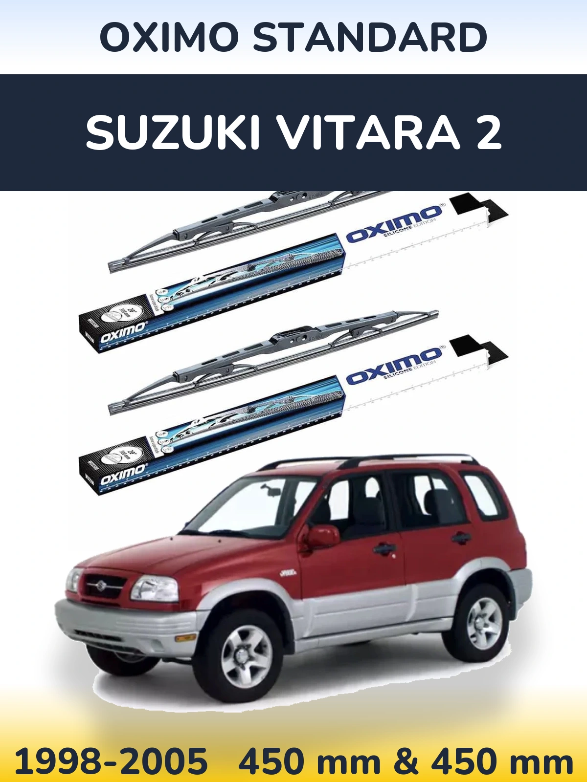 Komplet przednich wycieraczek Oximo Standard 450 & 450 mm do Suzuki Vitara 2 1998-2005