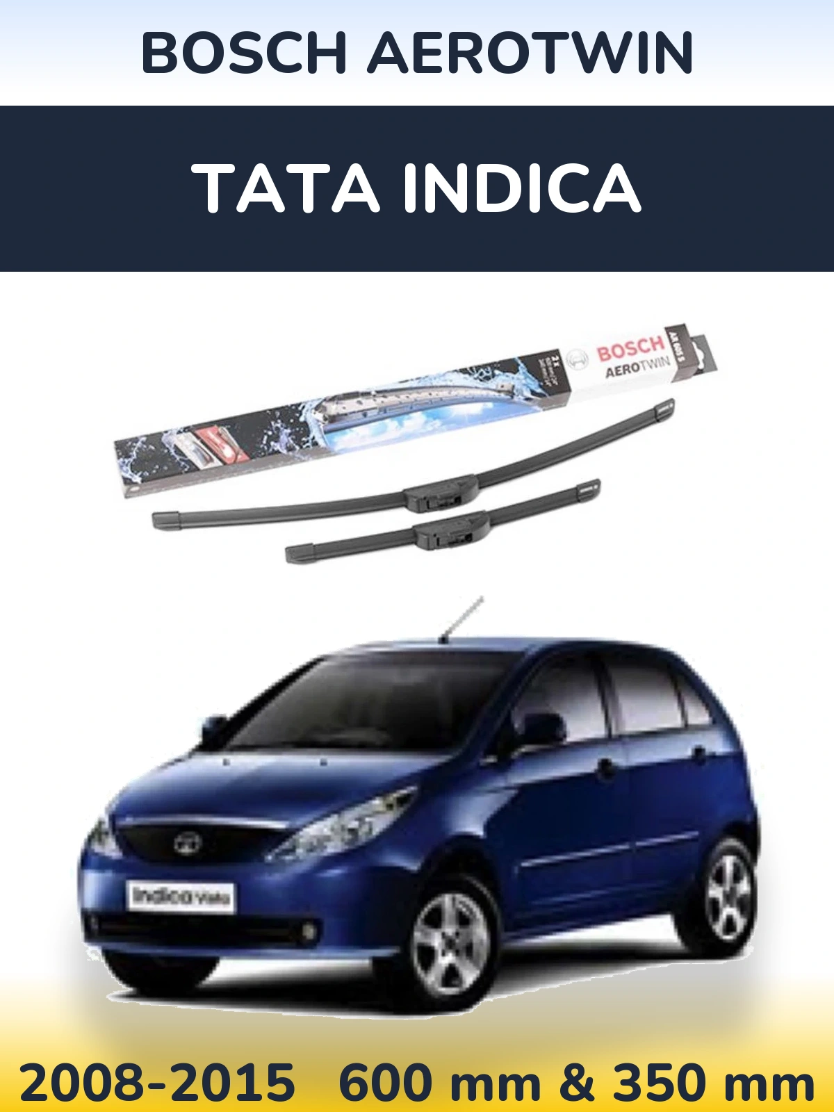 Komplet przednich wycieraczek BOSCH AeroTwin 600 & 350 mm do Tata Indica 2008-2015