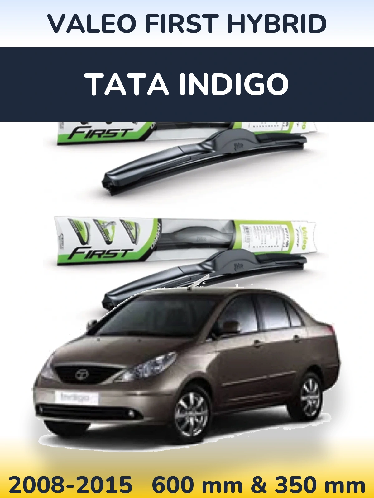 Komplet przednich wycieraczek Valeo First Hybrid 600 & 350 mm do Tata Indigo 2008-2015