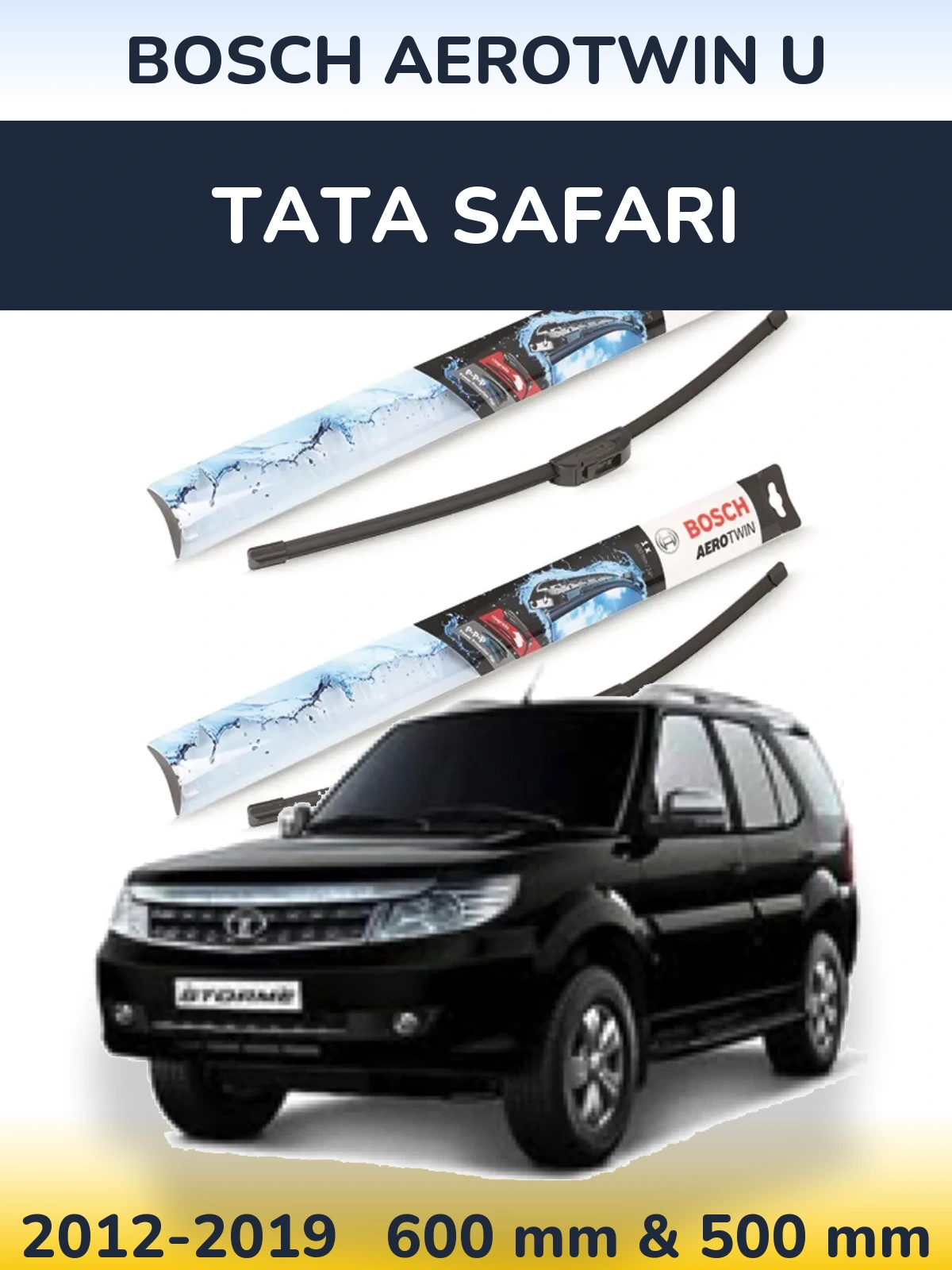 Komplet przednich wycieraczek BOSCH AeroTwin U 600 & 500 mm do Tata Safari 2012-2019