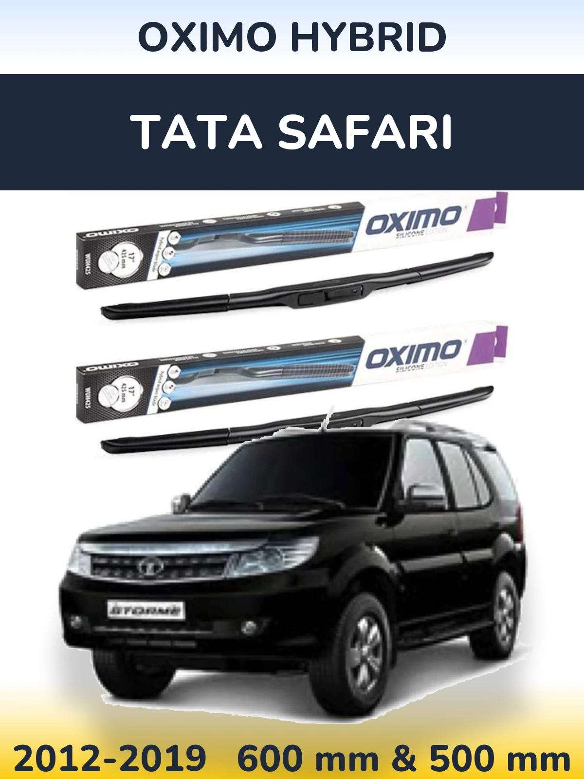 Komplet przednich wycieraczek Oximo Hybrid 600 & 500 mm do Tata Safari 2012-2019