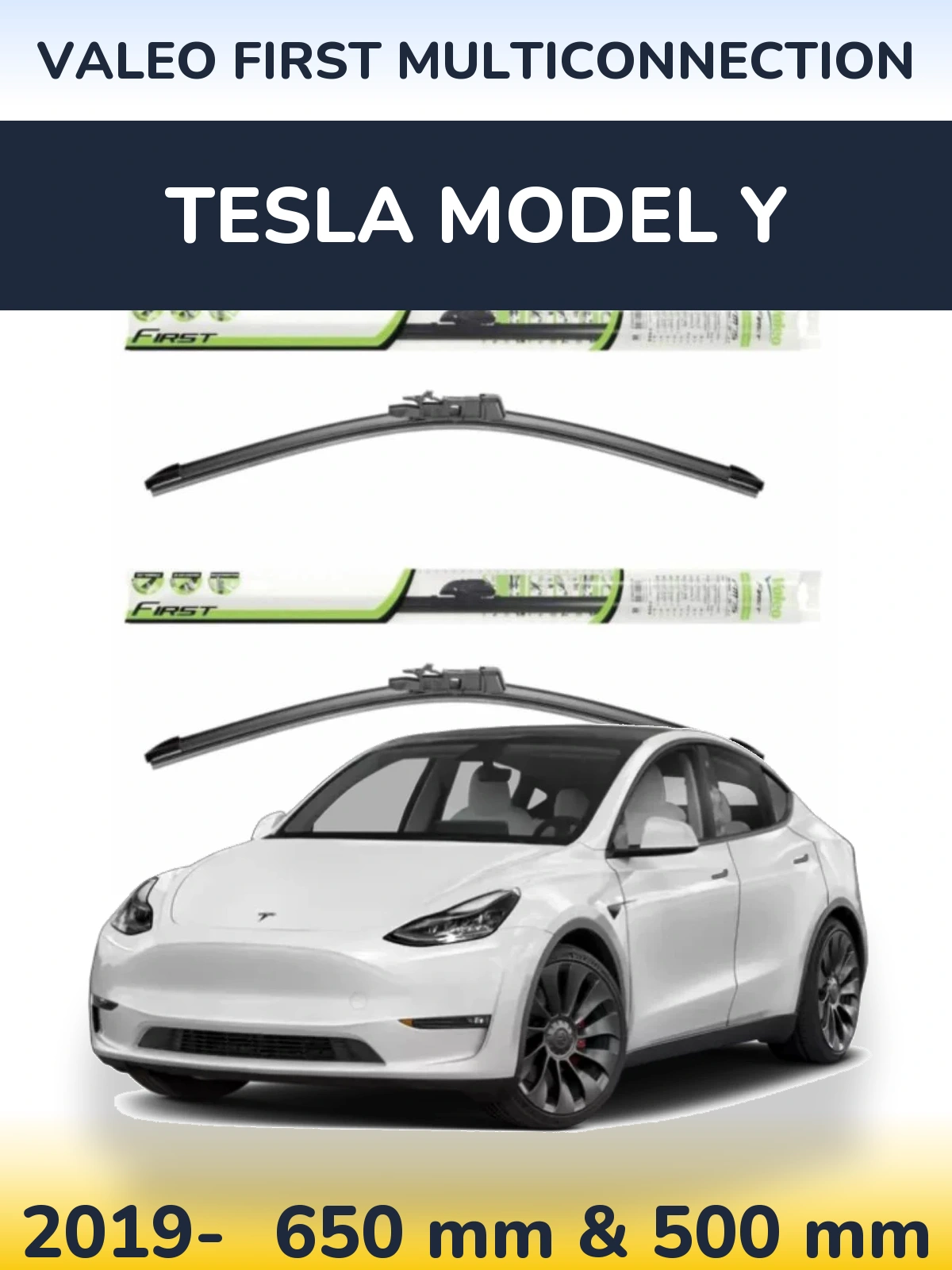 Komplet przednich wycieraczek Valeo First MultiConnection 650 & 500 mm do Tesla Model Y 2019-2026
