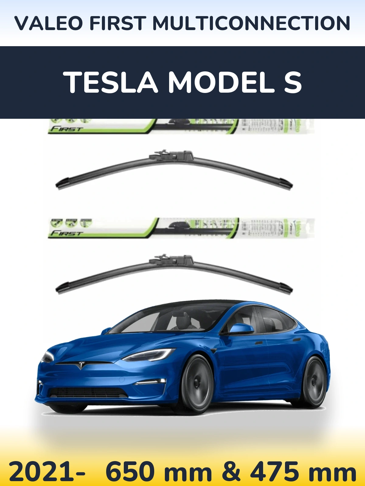 Komplet przednich wycieraczek Valeo First MultiConnection 650 & 475 mm do Tesla Model S 2021-2026