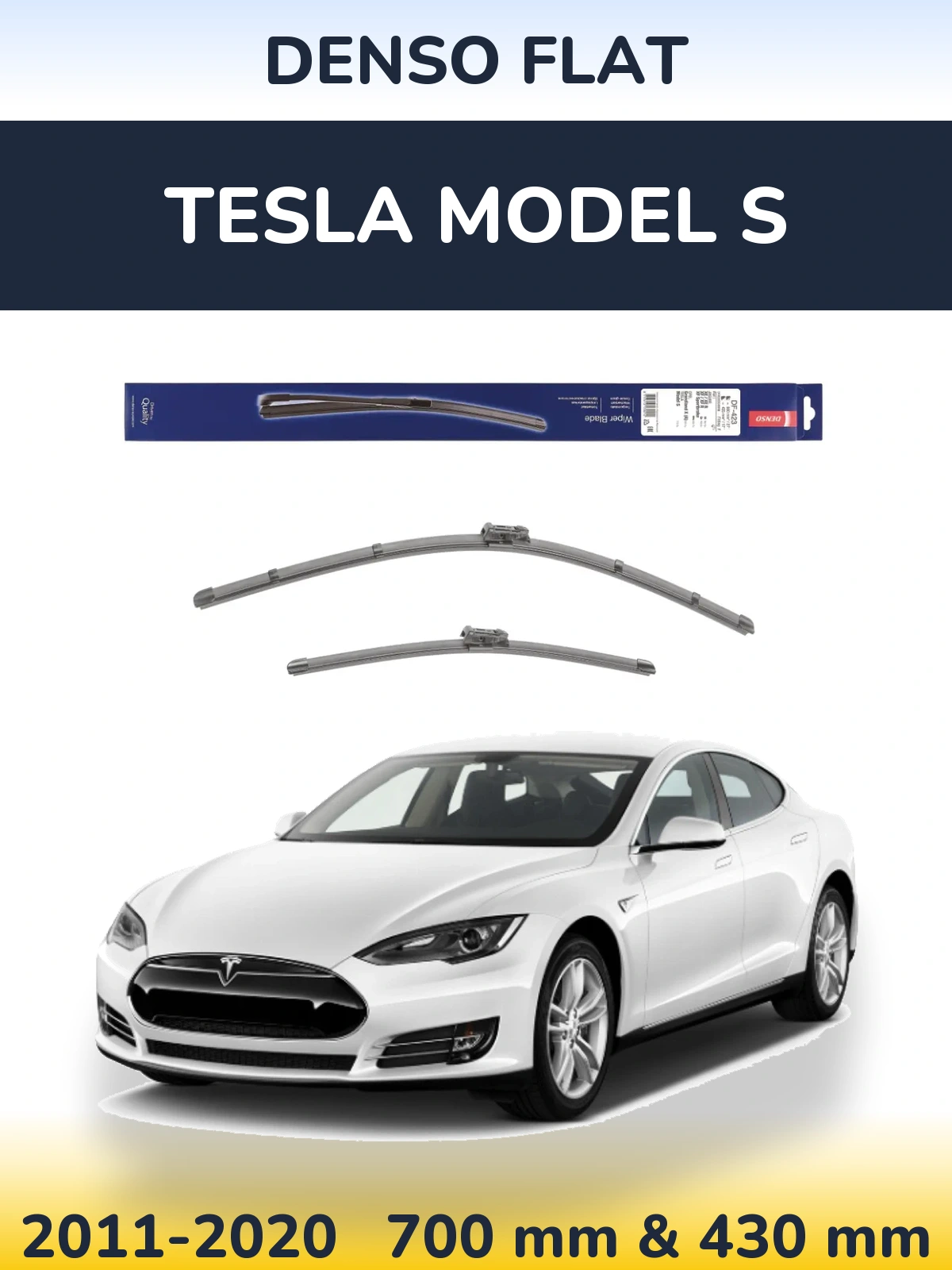 Komplet przednich wycieraczek Denso Flat 680 & 430 mm do Tesla Model S 2011-2020