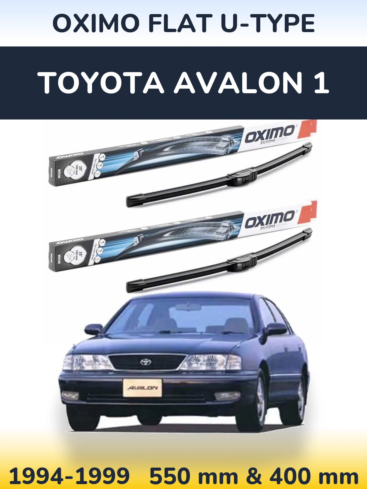 Komplet przednich wycieraczek Oximo Flat U-type 550 & 400 mm do Toyota Avalon 1 1994-1999
