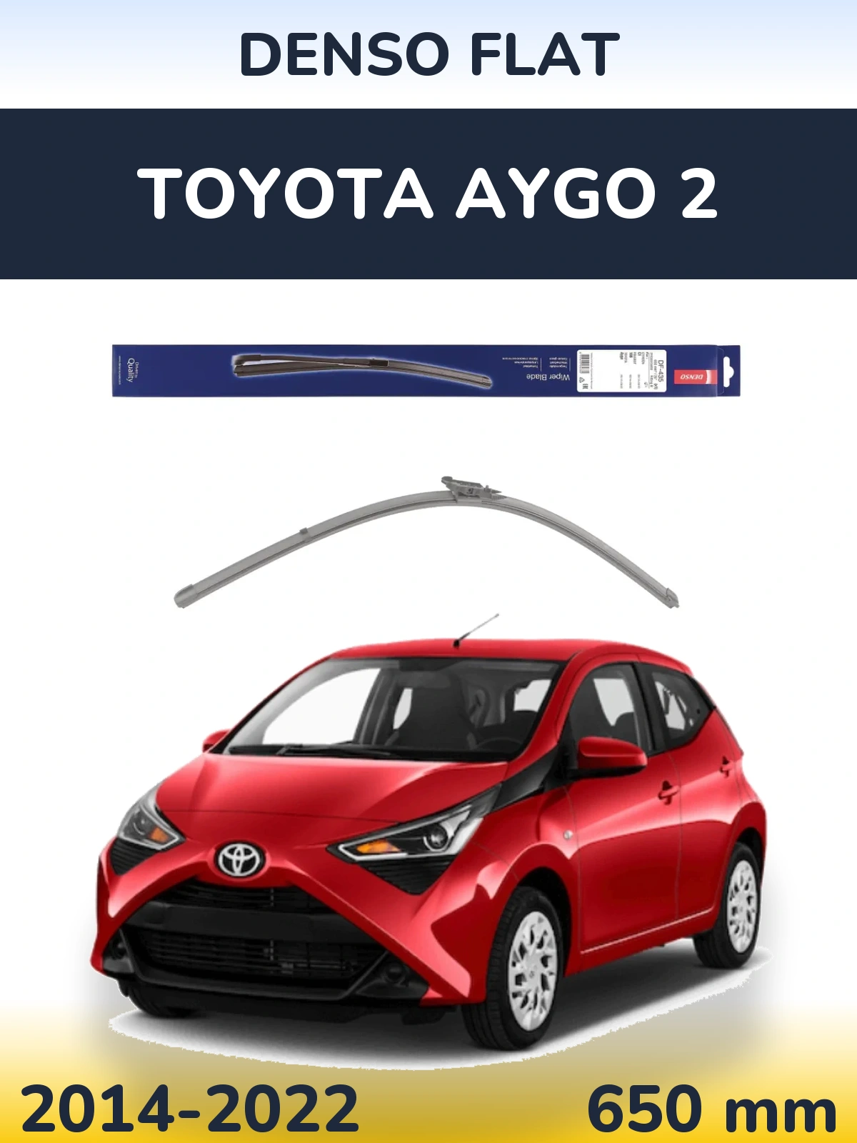 Przednia wycieraczka Denso Flat 650 mm do Toyota Aygo 2 2014-2022