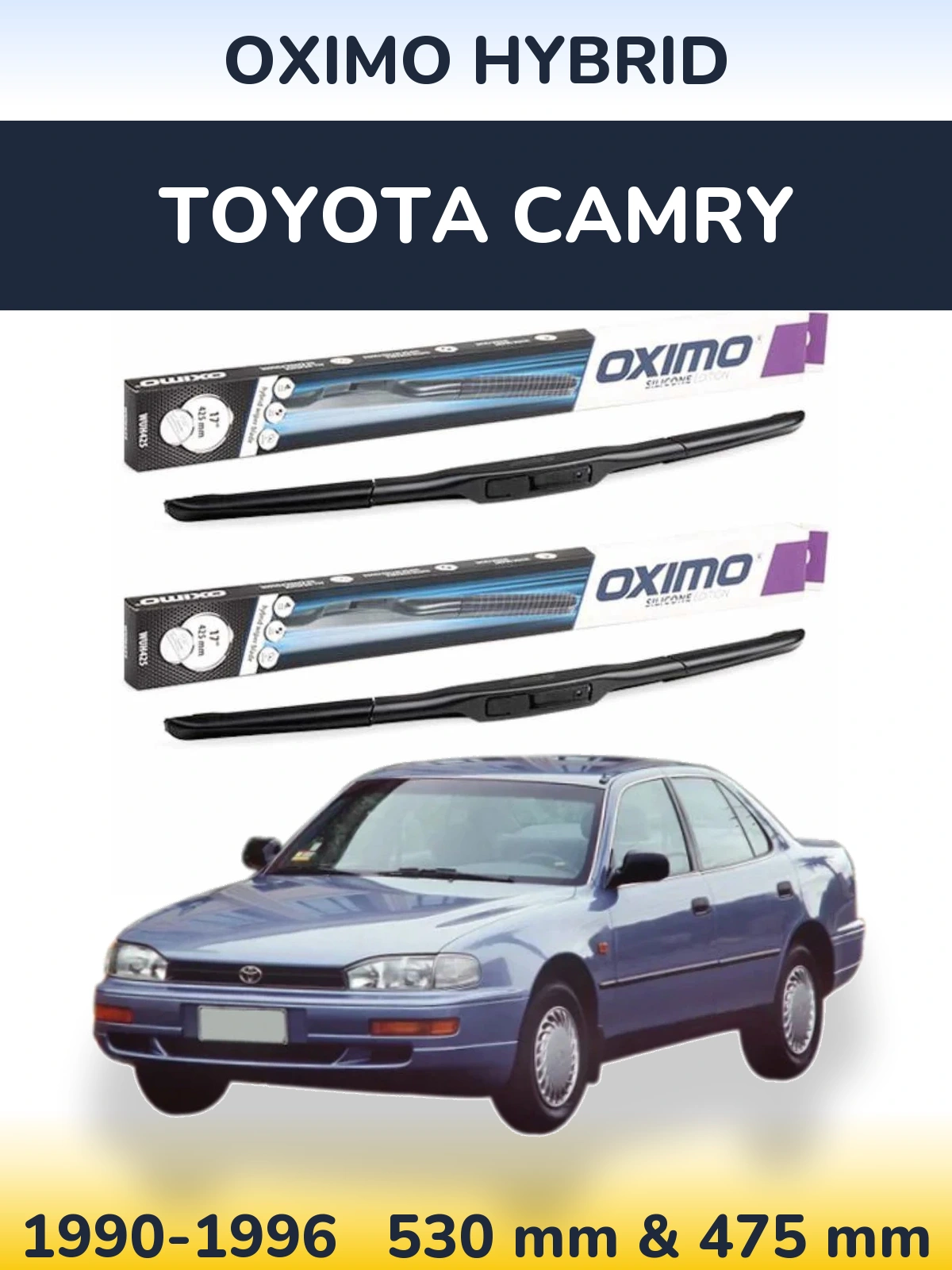 Komplet przednich wycieraczek Oximo Hybrid 530 & 475 mm do Toyota Camry 1990-1996