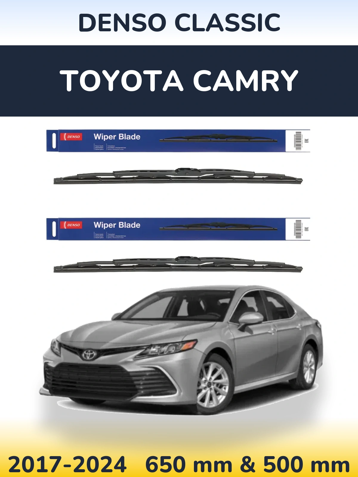 Komplet przednich wycieraczek Denso Classic 650 & 500 mm do Toyota Camry 2017-2024