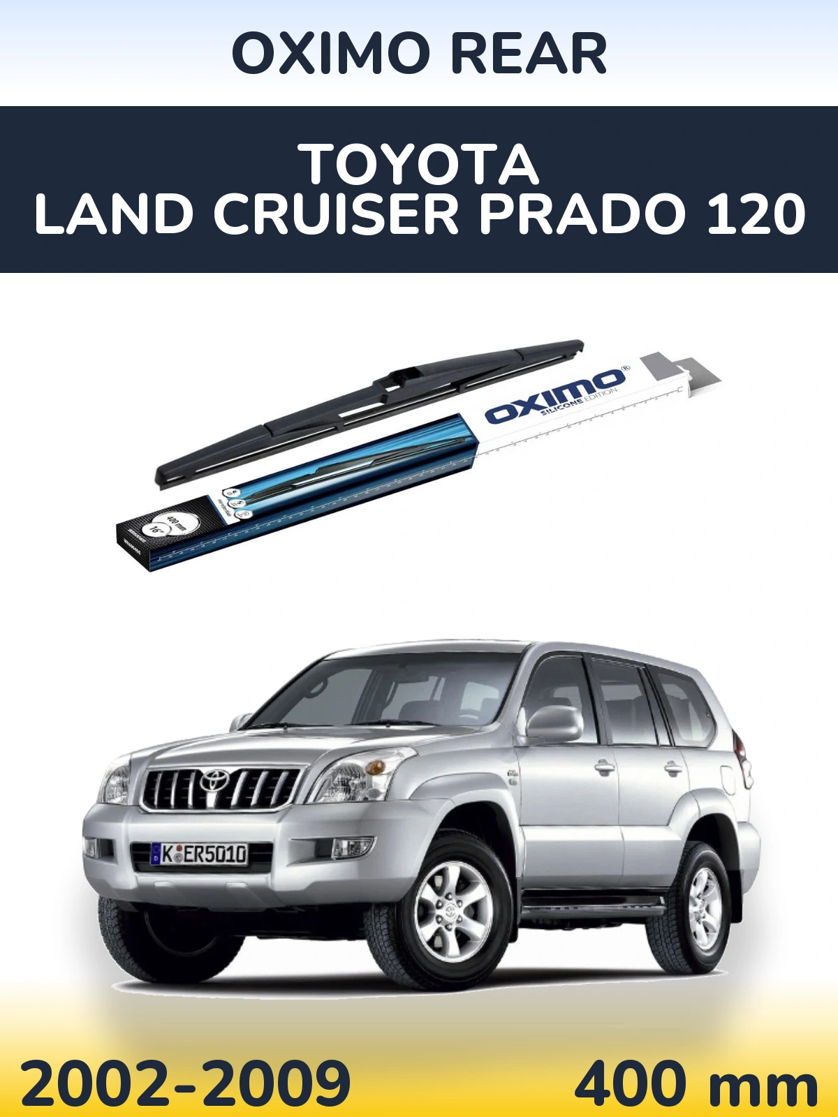 Rear wiper blade Oximo Rear 400 mm for Toyota Land Cruiser Prado 120 2002-2009