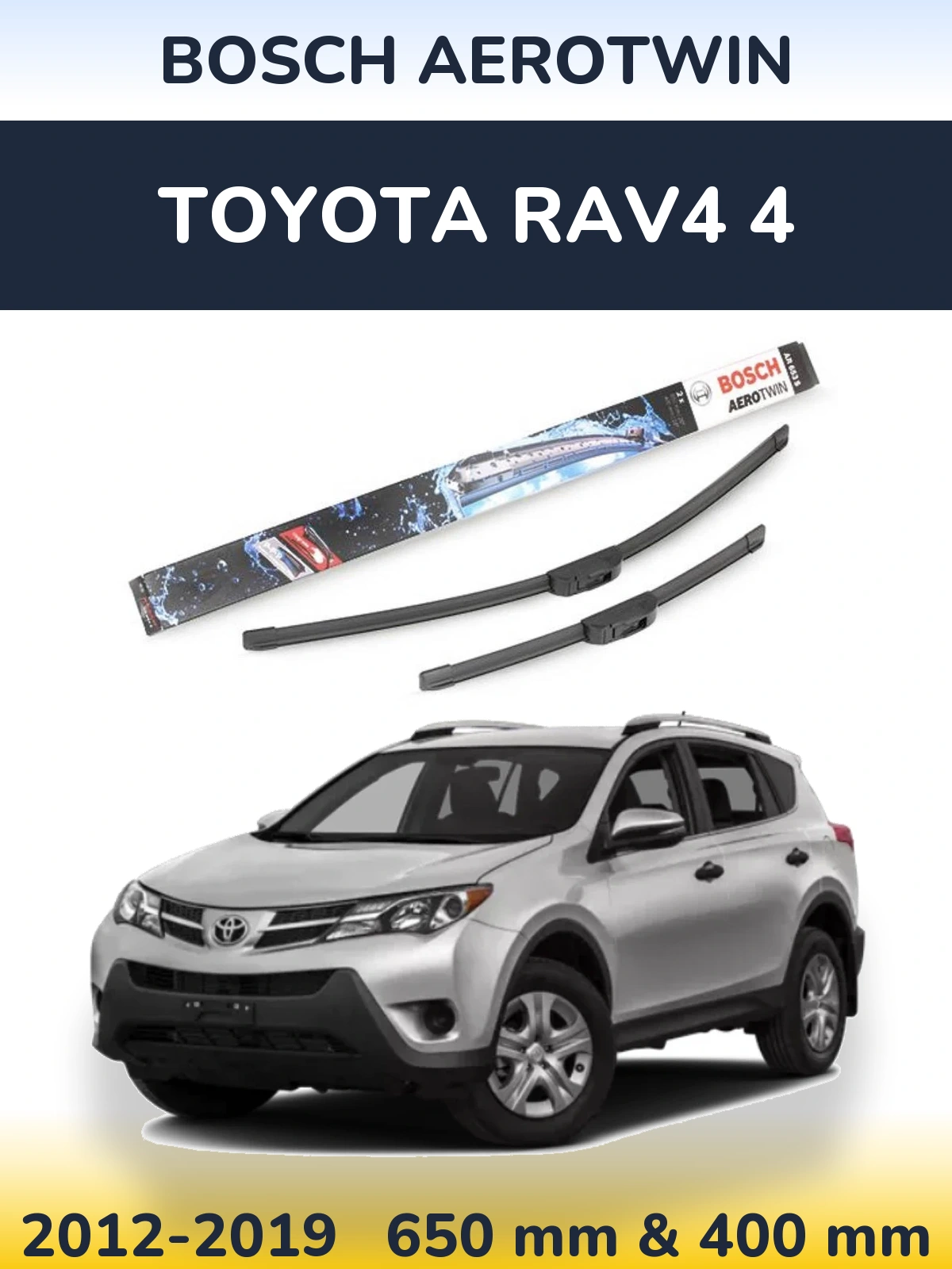 Komplet przednich wycieraczek BOSCH AeroTwin 650 & 400 mm do Toyota RAV4 4 2012-2019