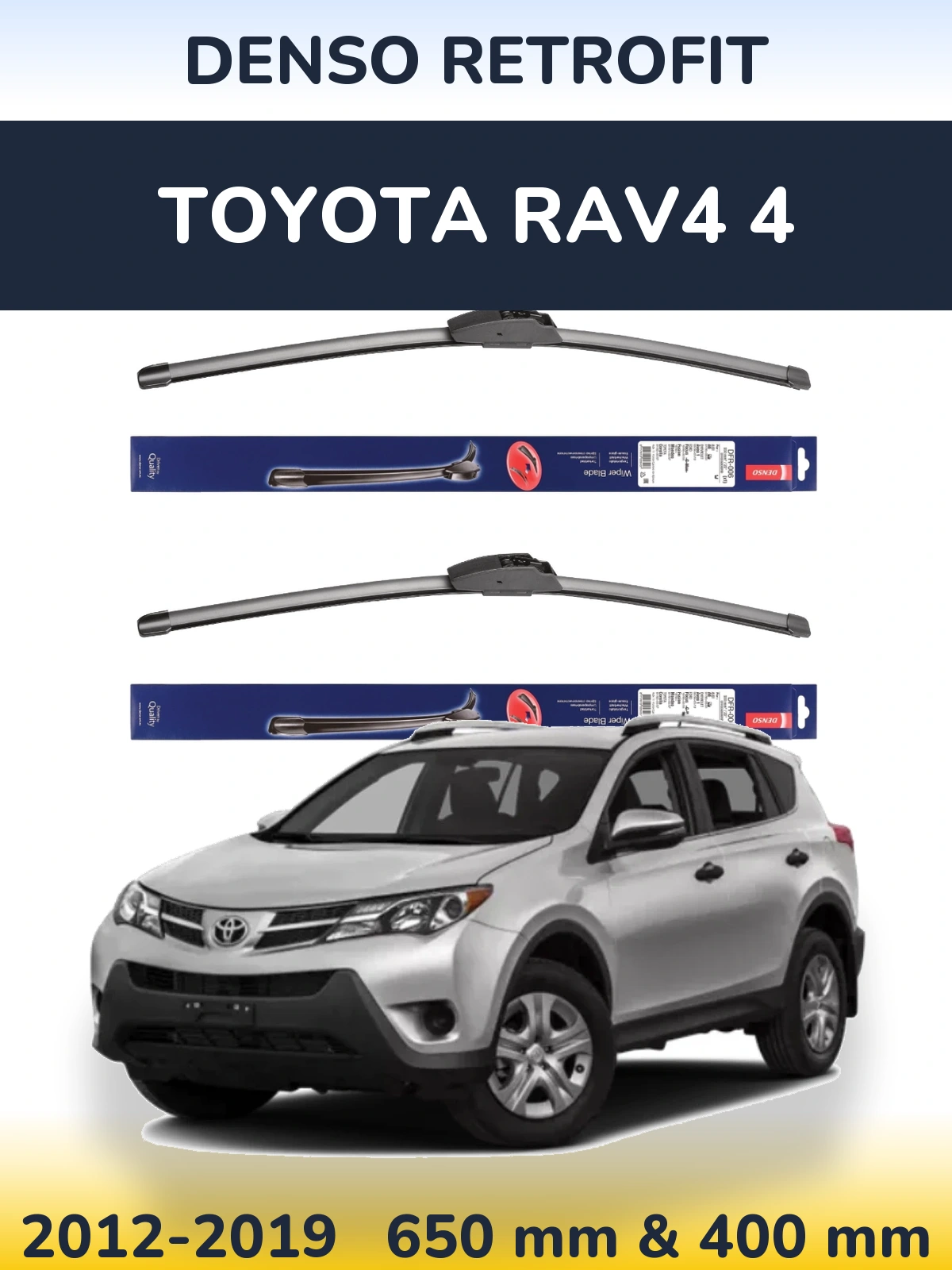 Komplet przednich wycieraczek Denso Retrofit 650 & 400 mm do Toyota RAV4 4 2012-2019